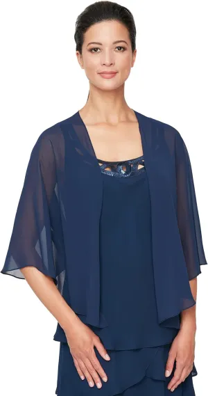 S.L. Fashions Women's Multi-wear Sheer Chiffon Shawl for Evening Dress