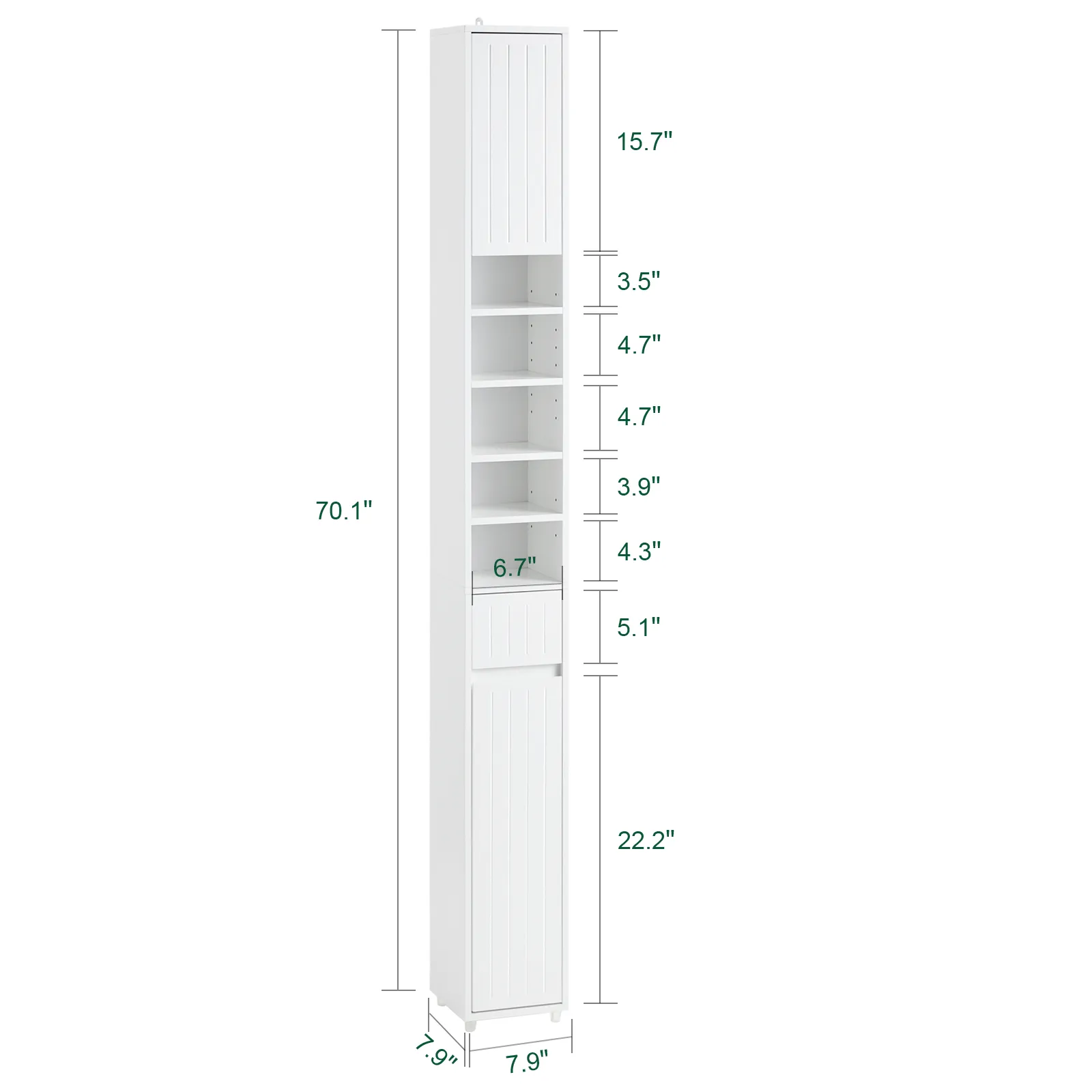 SoBuy Bathroom Tall Cabinet Cupboard Bathroom Cabinet Storage Cabinet BZR160-W