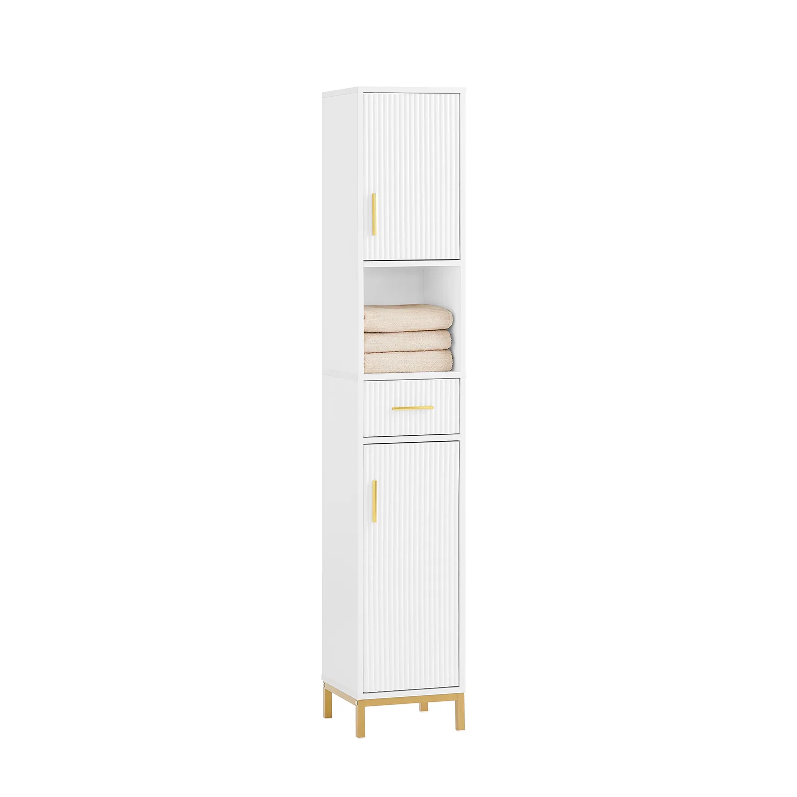 SoBuy Bathroom Tall Cabinet Cupboard Bathroom Storage Cabinet BZR181-W