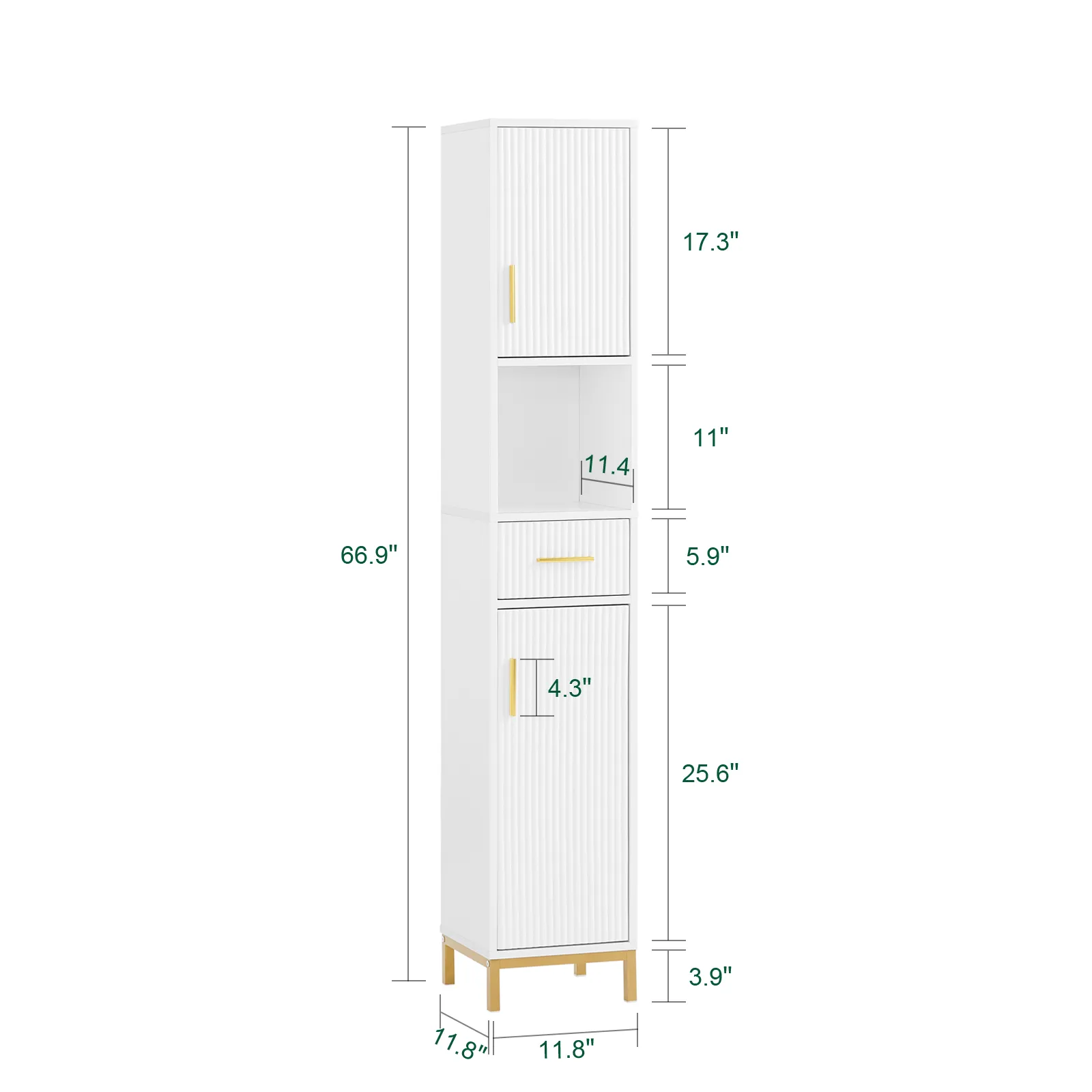 SoBuy Bathroom Tall Cabinet Cupboard Bathroom Storage Cabinet BZR181-W
