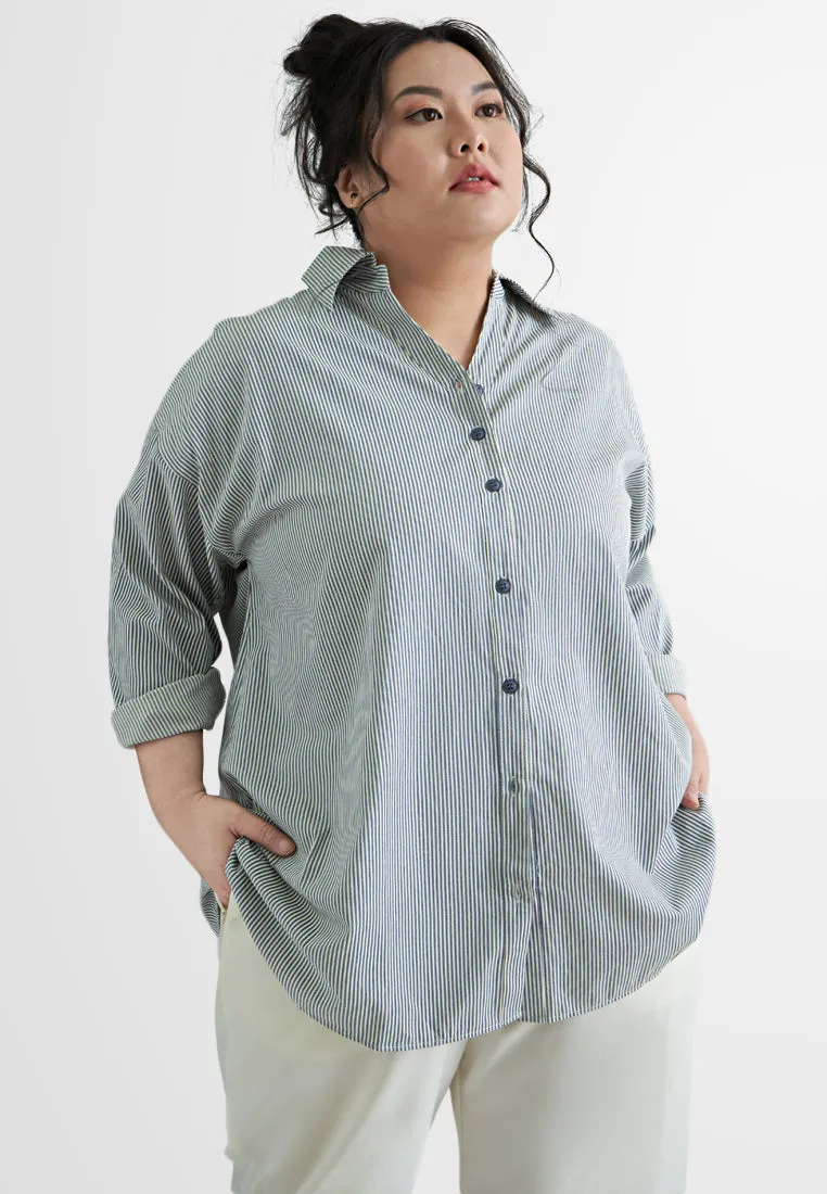 Soleil Effortless Drop Shoulder Stripe Shirt