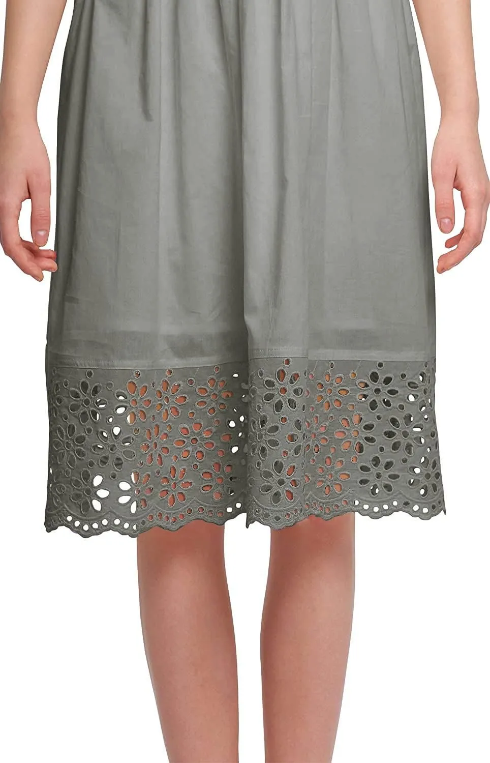 Solid Midi Dress for Women Plus Size Lace Details Clothing Summer Wear