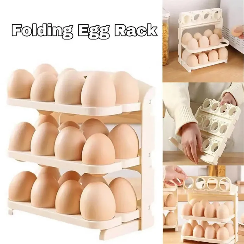 Space-Saving Egg Rack for Fridge and Countertop Organization
