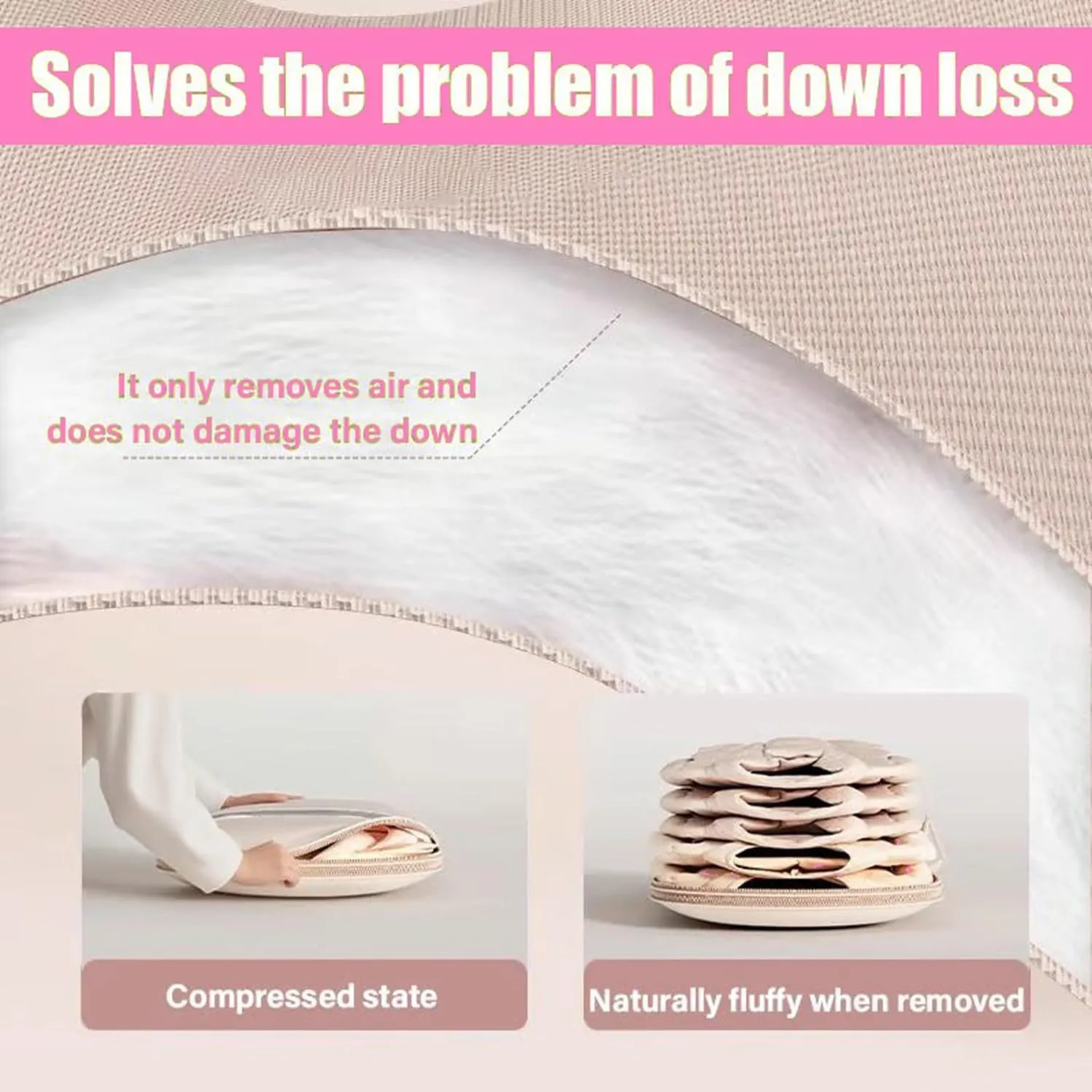 Space Saving Hanging Garment Bag with Self Compression ZipperSpace Saver Coat Storage Bag, Closet Storage Organizer, Dust Cover Wrinkle-Free Coat Bags for Down Jackets Suits Dresses (Pink,L)