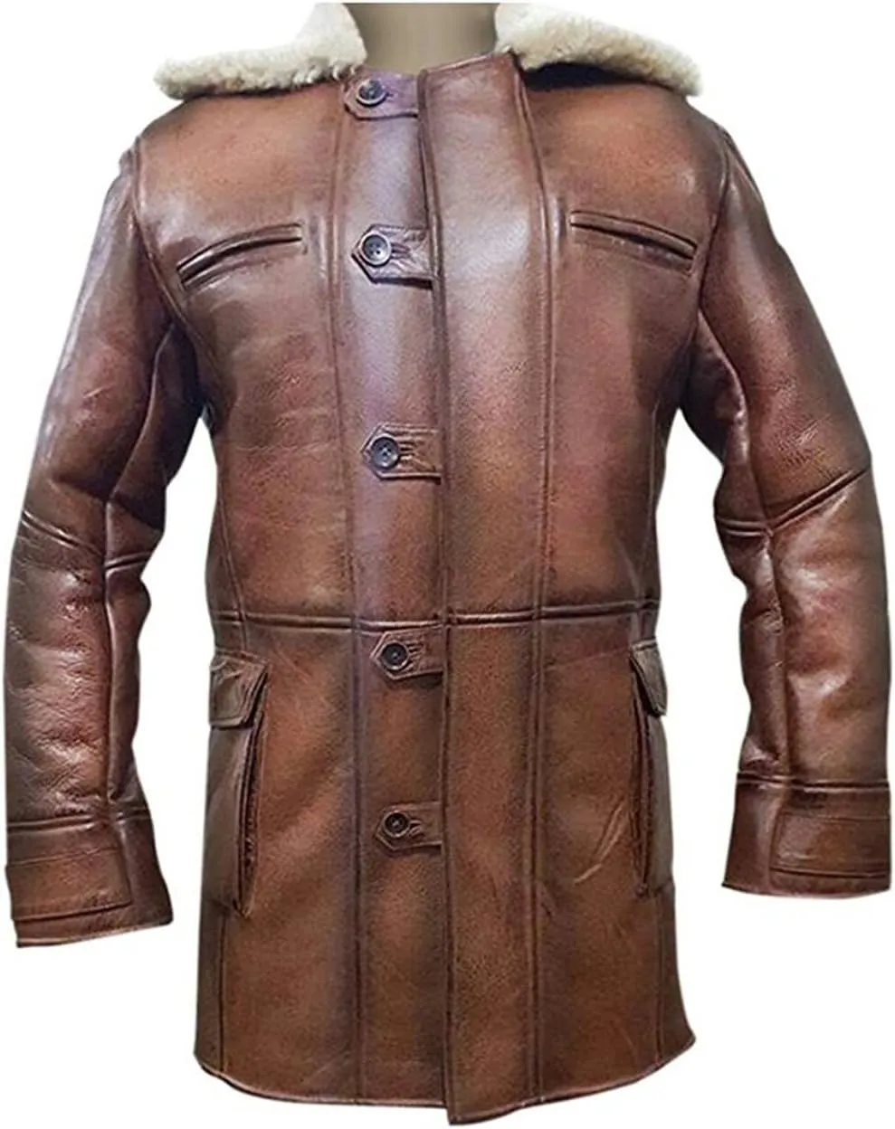 SpazeUp Bane Coat Knight Rises Tom Shearling Leather Coat Hardy Winter Ginger Swedish Brown Trench Leather Duster Coat