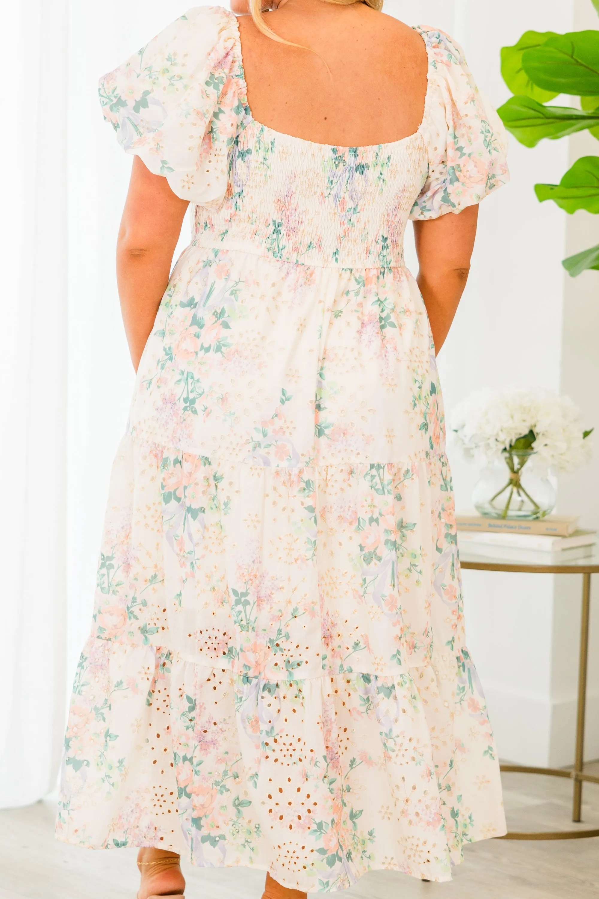Still On For Brunch Dress, Cream Multi