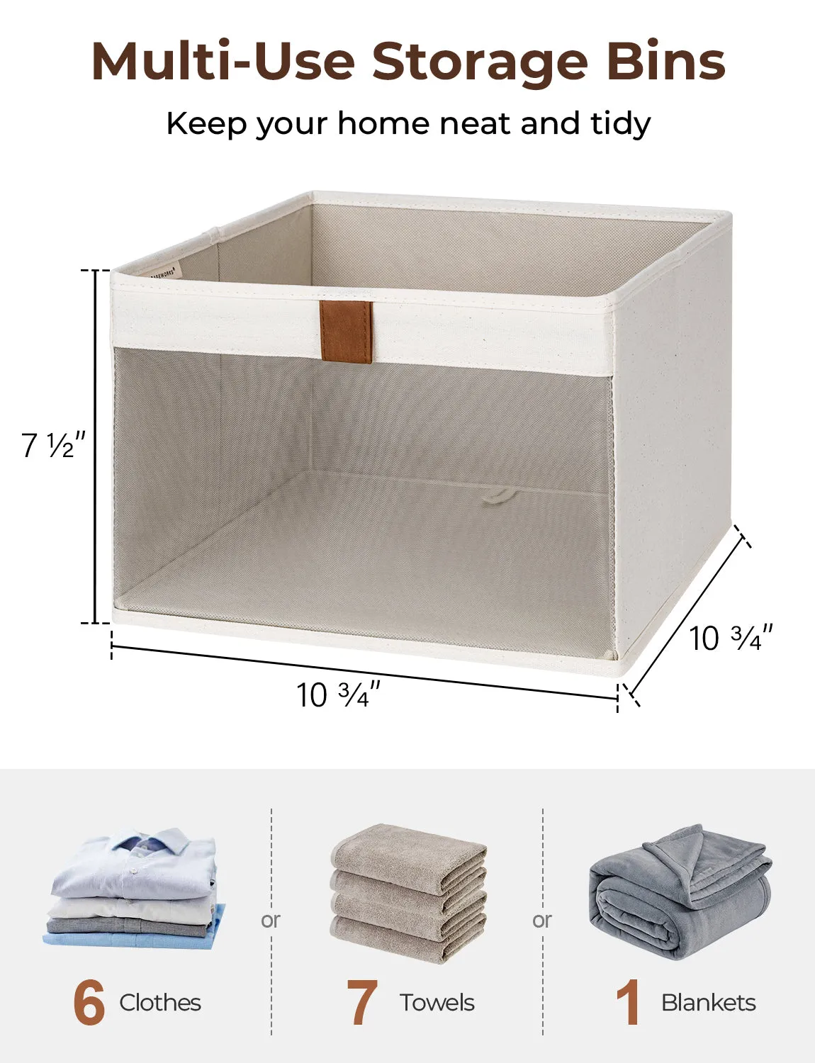 StorageWorks Closet Storage Bins with Clear Window and Handles, 3 Pack