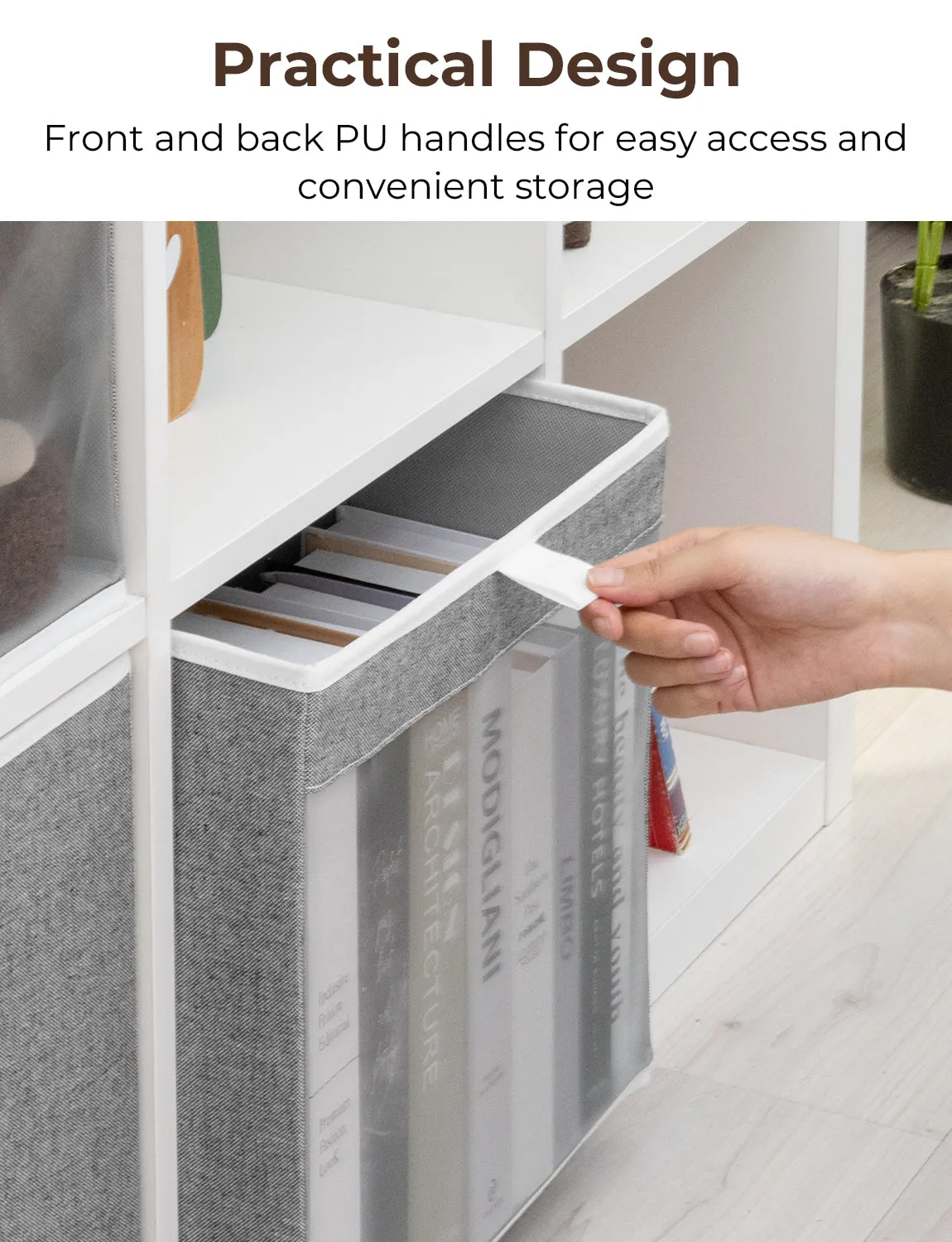 StorageWorks Closet Storage Bins with Clear Window and Handles, 3 Pack