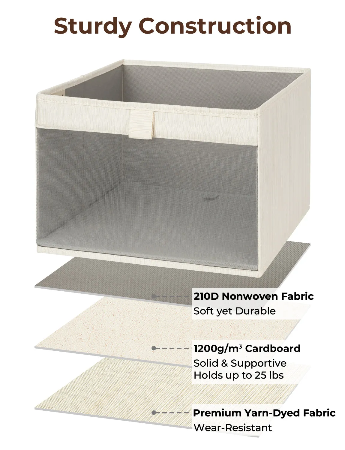StorageWorks Closet Storage Bins with Clear Window and Handles, 3 Pack