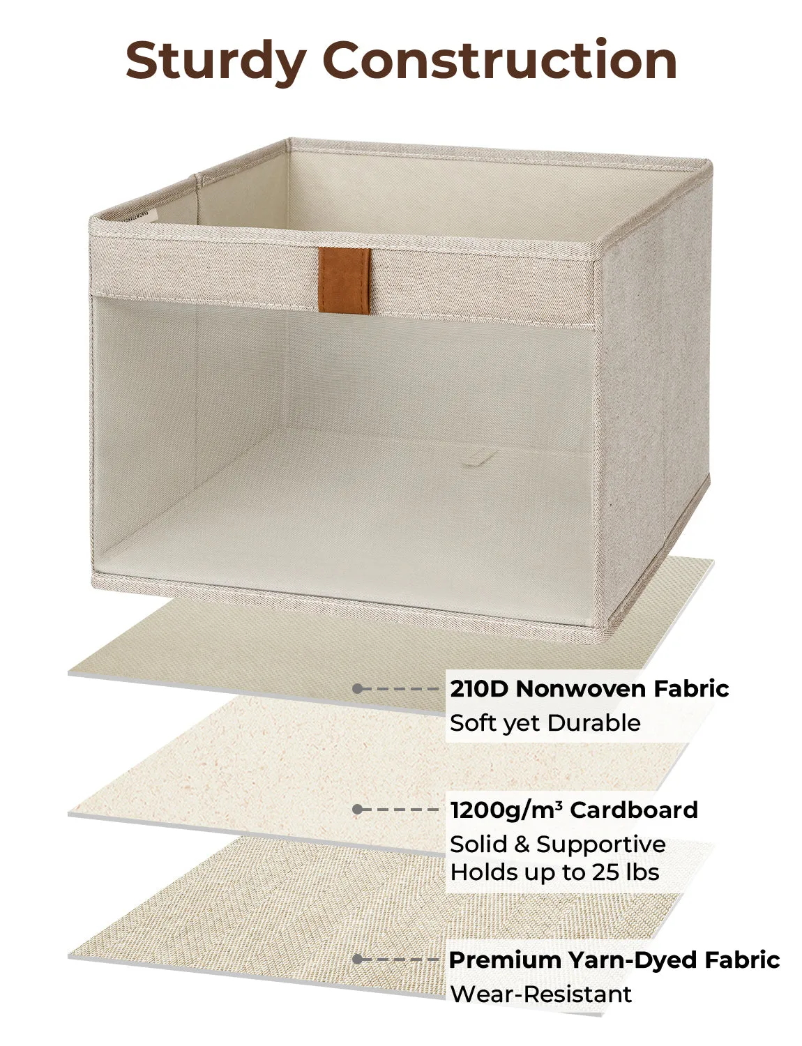 StorageWorks Closet Storage Bins with Clear Window and Handles, 3 Pack
