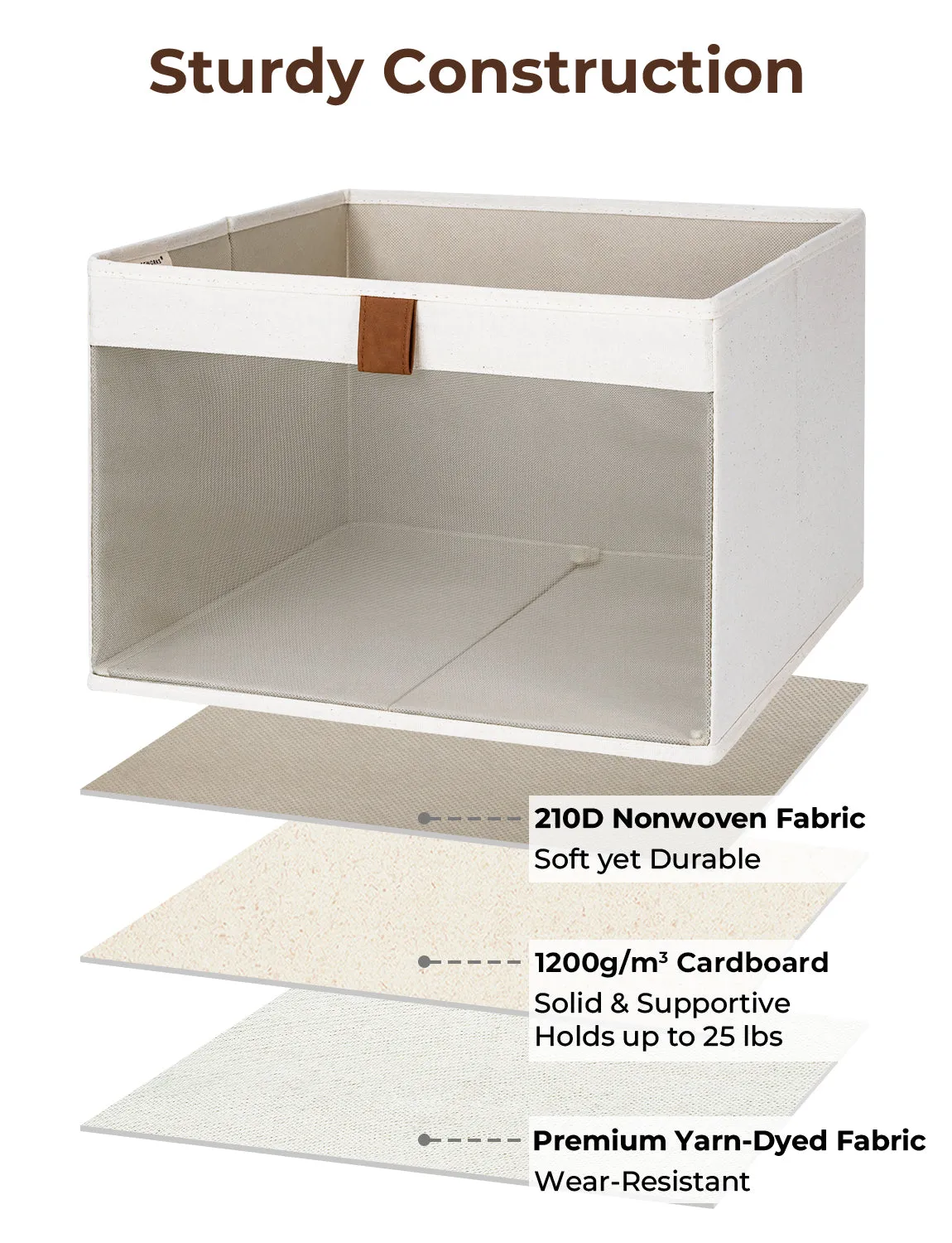StorageWorks Closet Storage Bins with Clear Window and Handles, 3 Pack