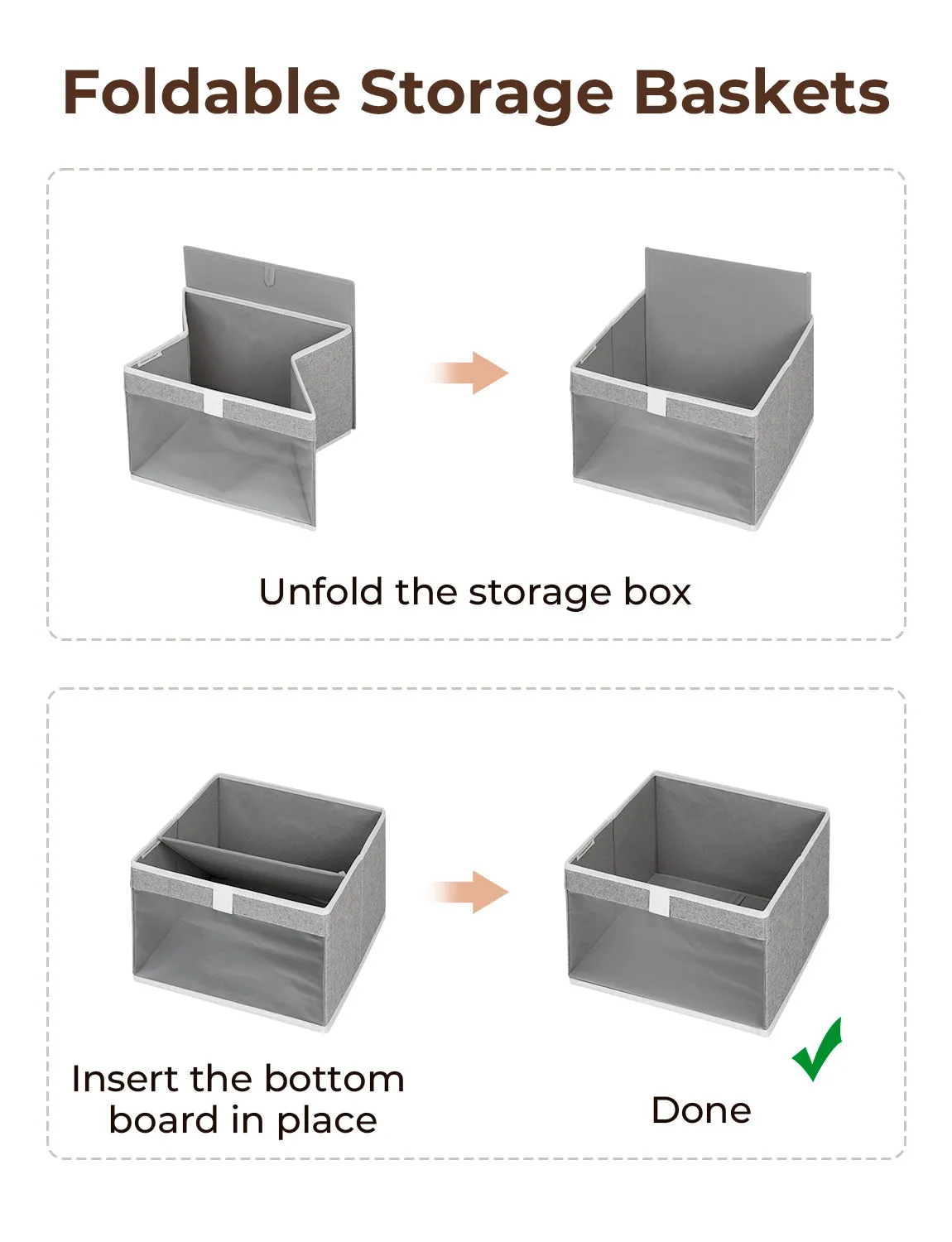 StorageWorks Closet Storage Bins with Clear Window and Handles, 3 Pack