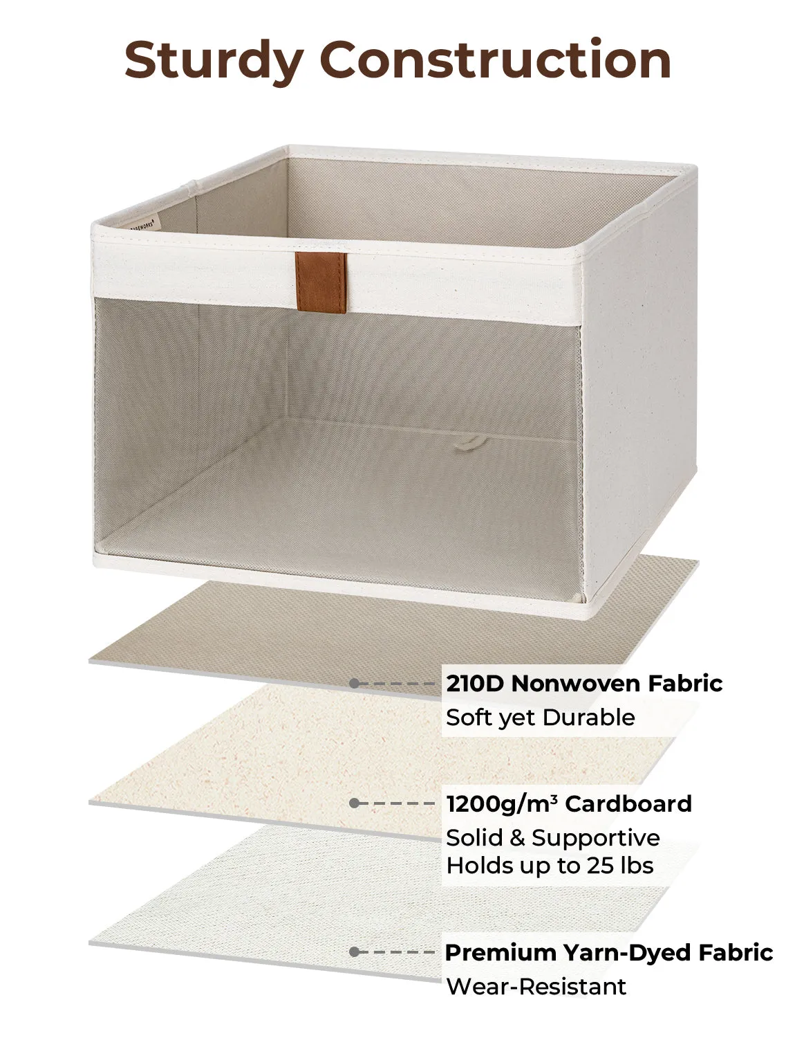StorageWorks Closet Storage Bins with Clear Window and Handles, 3 Pack