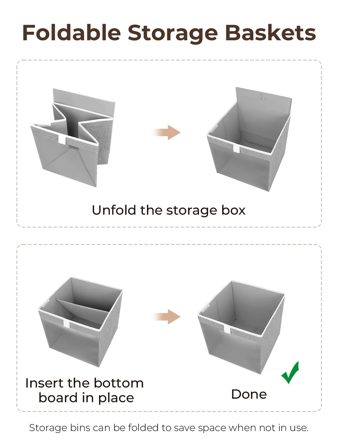 StorageWorks Closet Storage Bins with Clear Window and Handles, 3 Pack