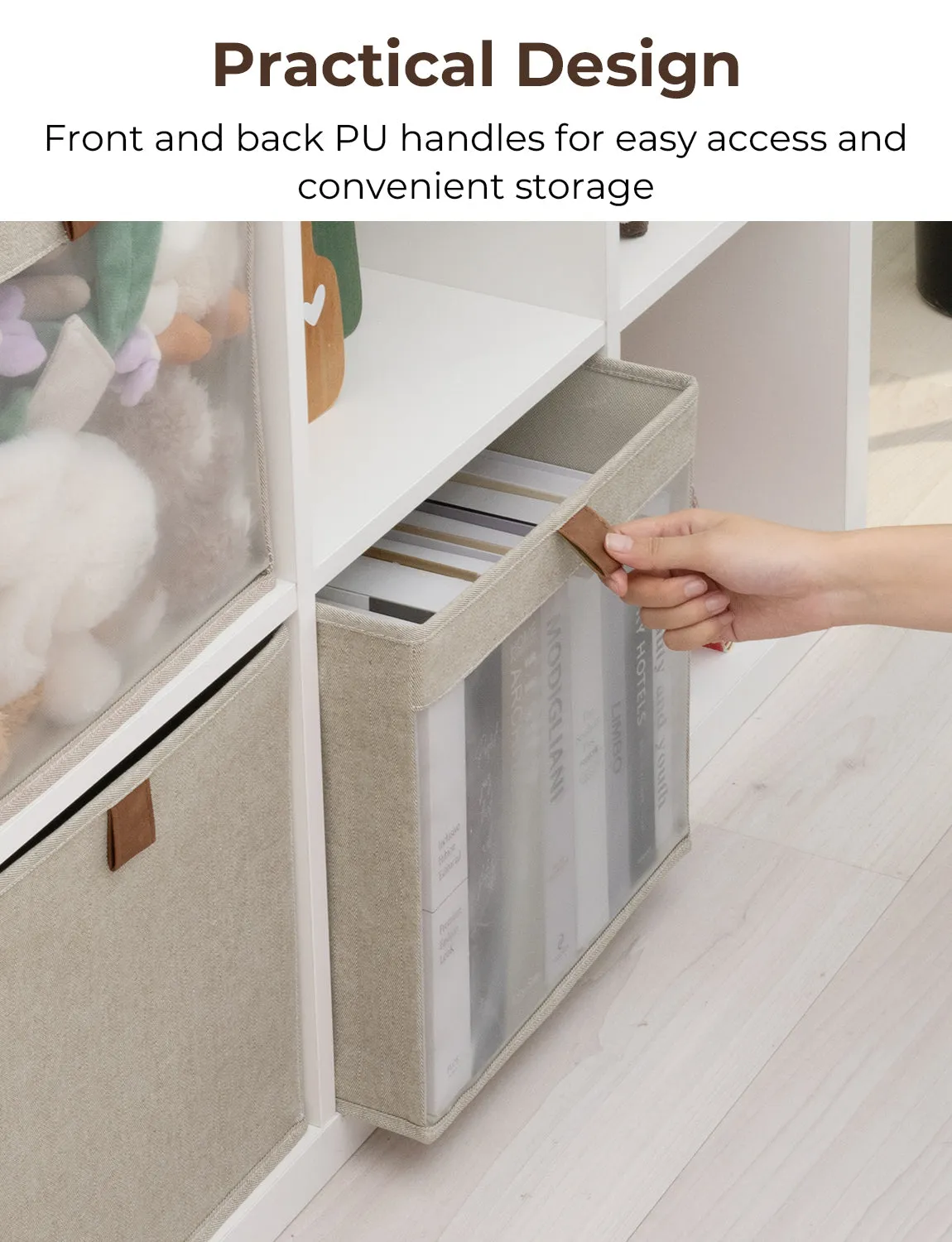 StorageWorks Closet Storage Bins with Clear Window and Handles, 3 Pack