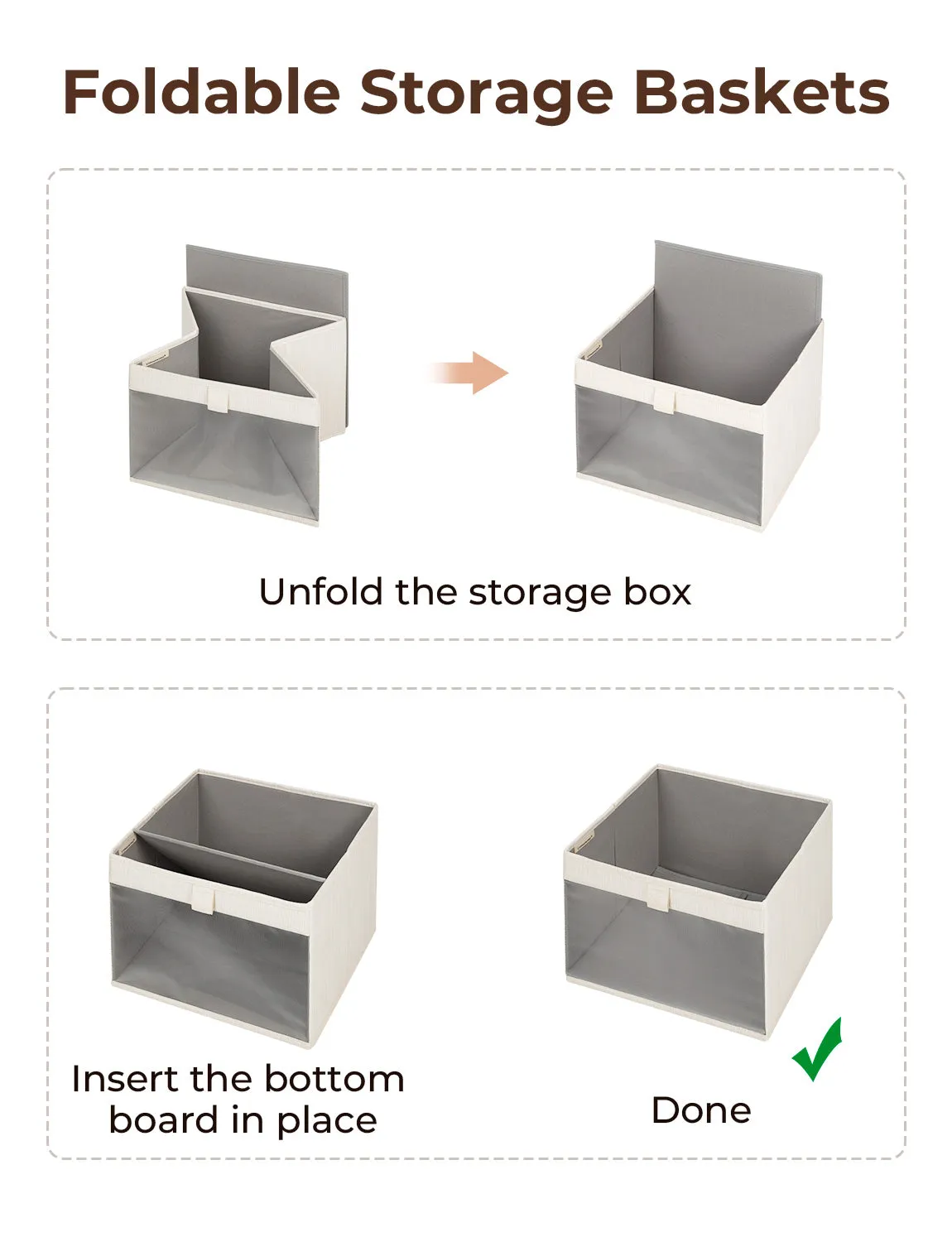 StorageWorks Closet Storage Bins with Clear Window and Handles, 3 Pack