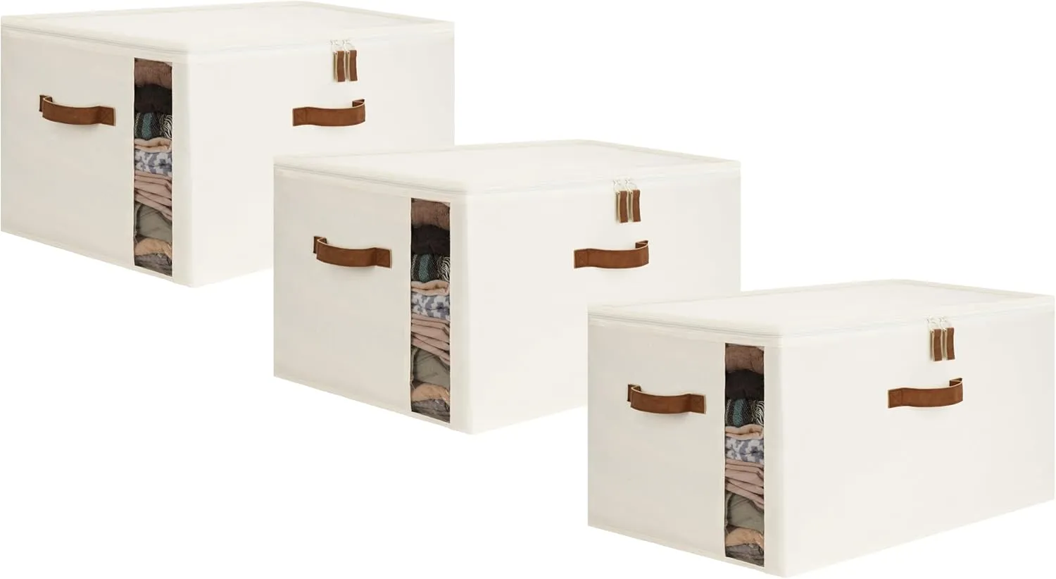 StorageWorks Comforter Storage Bag with Dual Zipper and Handles