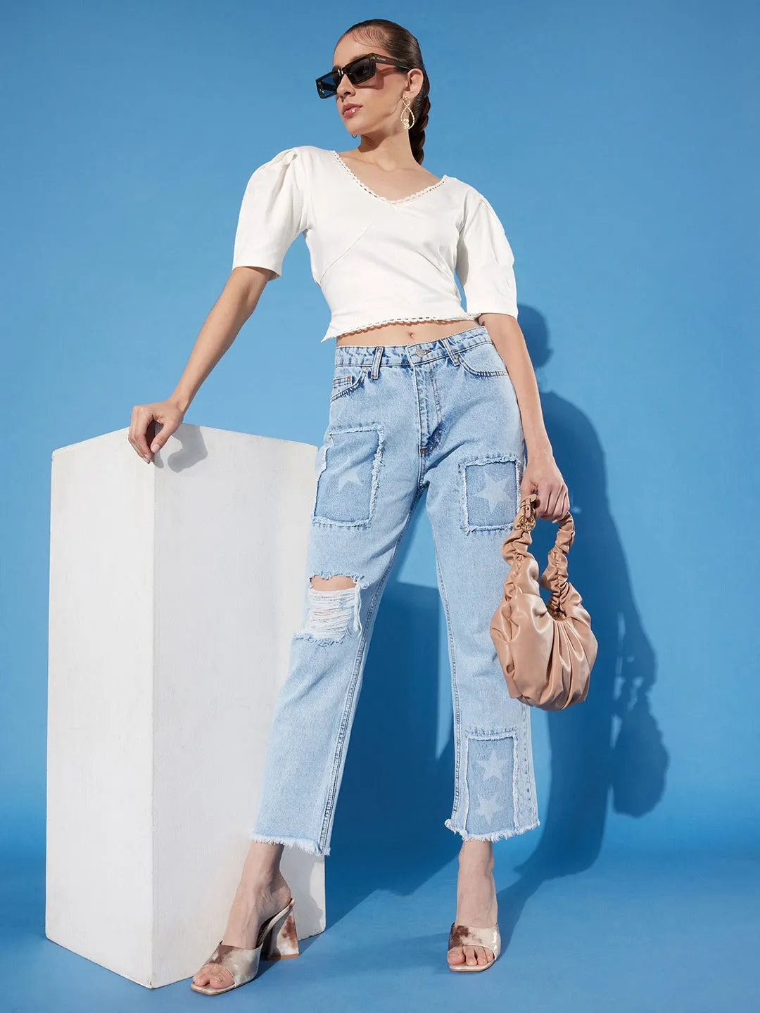 Style Quotient women White Solid Cotton Styled Back Crop Top