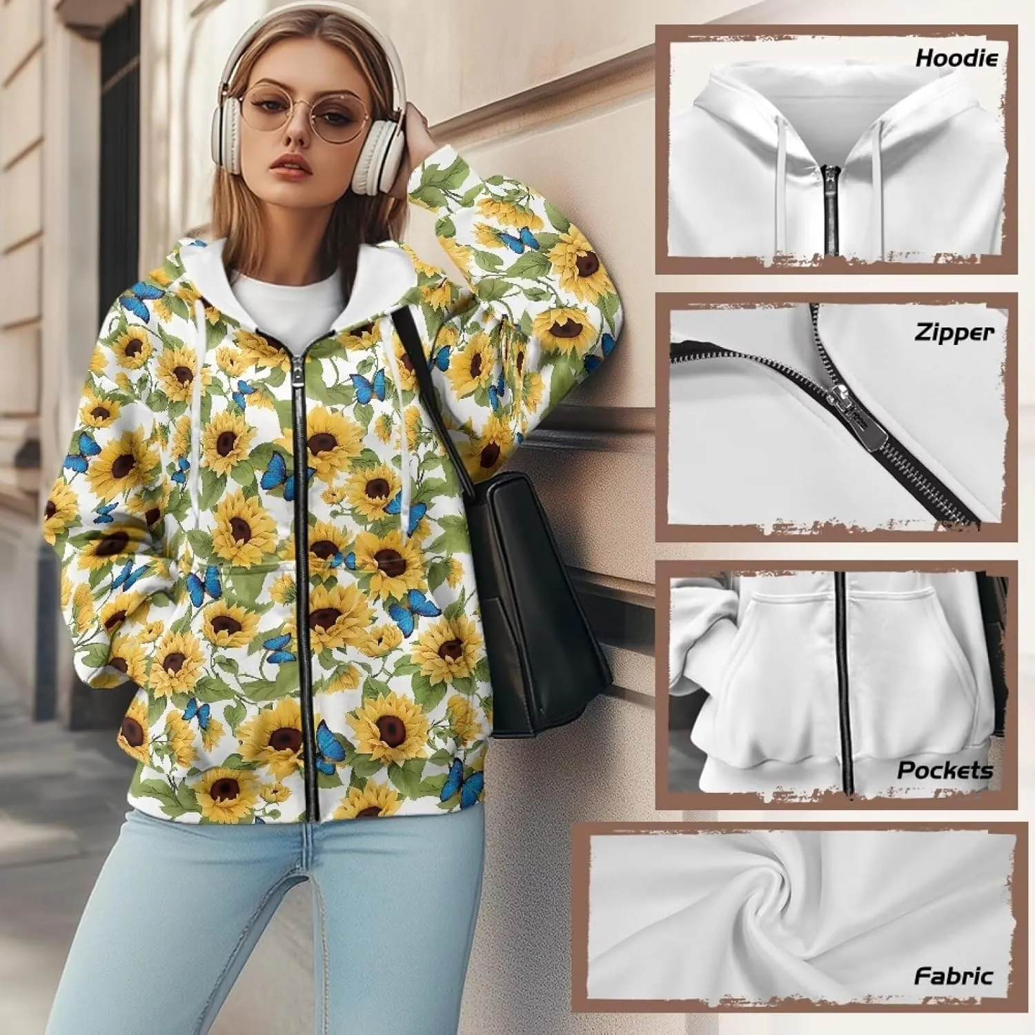 Suobstales Women's Drawstring Zip Up Hoodies Fall Jacket Oversized Casual Long Sleeve Sweatshirts with Pocket XS-XL
