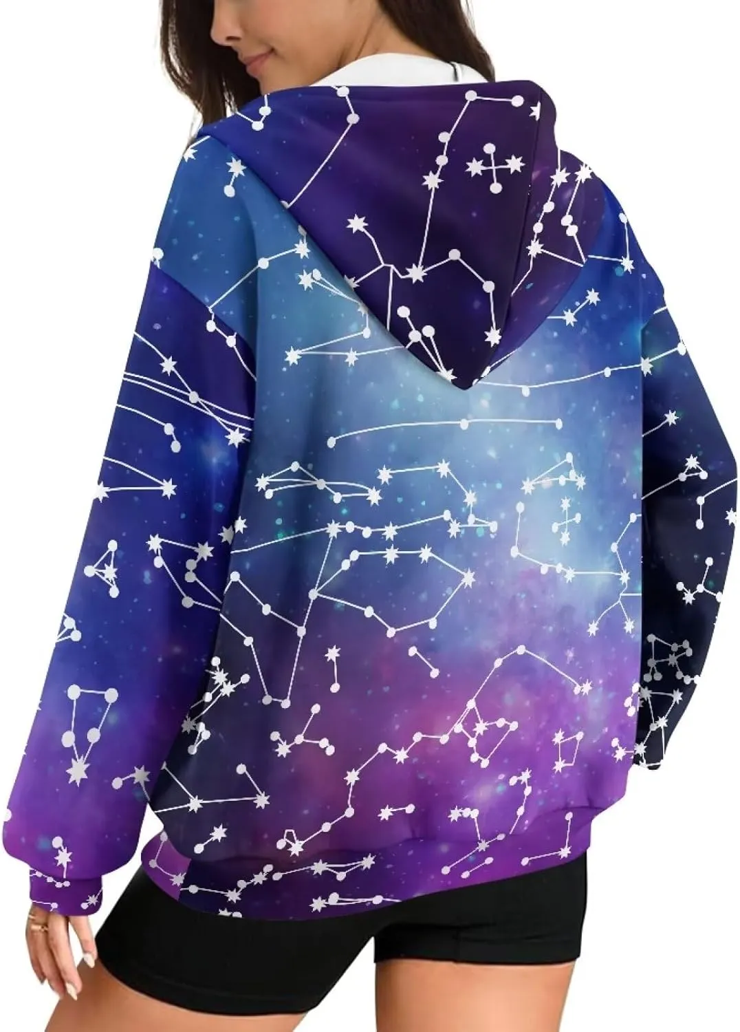 Suobstales Women's Oversized Hoodies Full Zip Up Sweatshirts with Pockets Long Sleeve Fall Outfits Casual Hooded Jackets