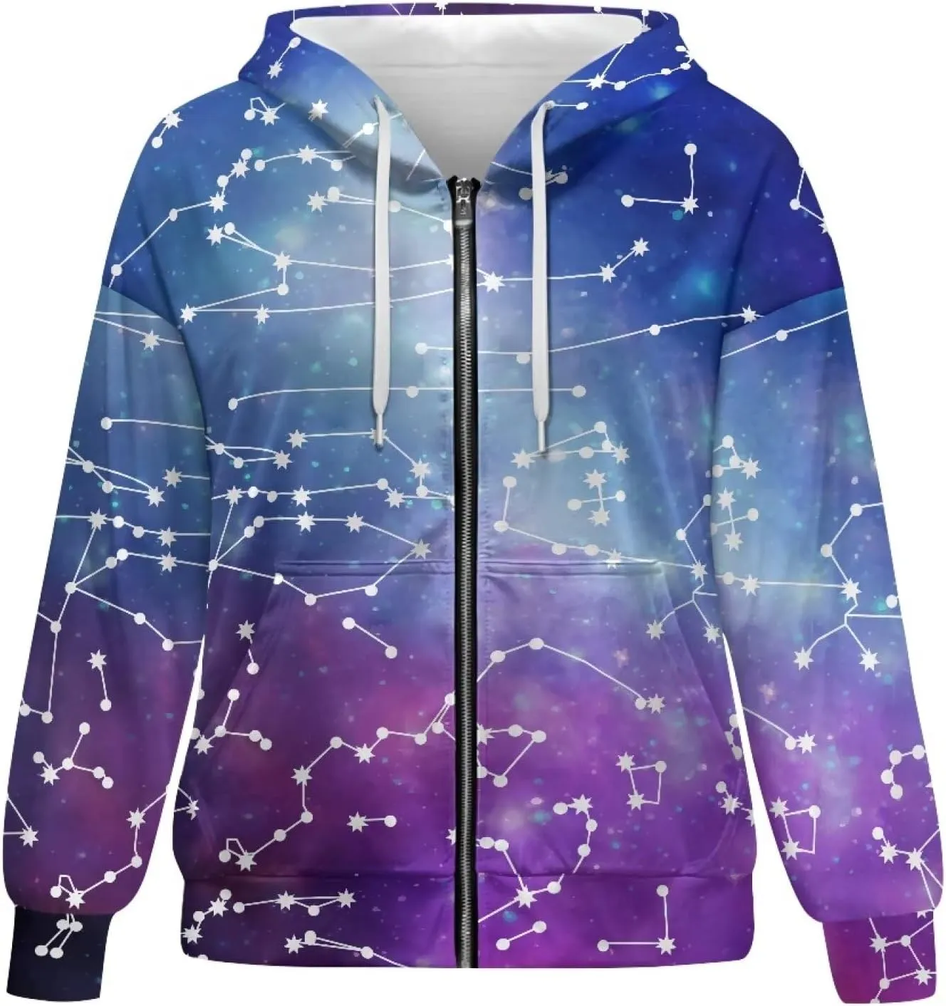 Suobstales Women's Oversized Hoodies Full Zip Up Sweatshirts with Pockets Long Sleeve Fall Outfits Casual Hooded Jackets