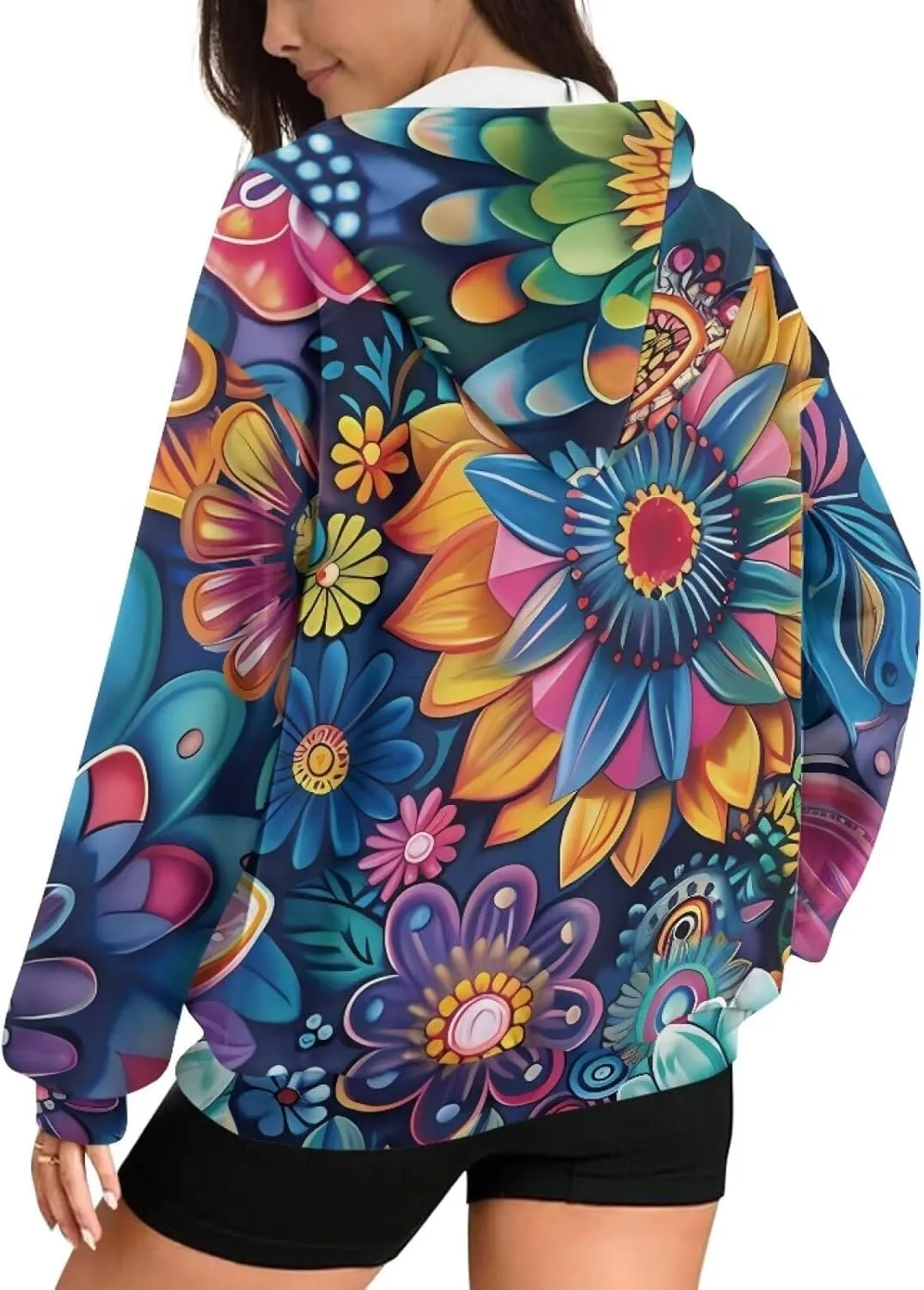 Suobstales Women's Oversized Zip Up Hoodie Long Sleeve Hooded Sweatshirt Fleece Jackets Casual Sweaters Outfits with Pockets