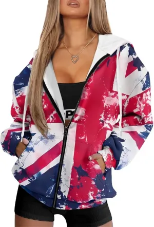 Suobstales Women's Oversized Zip Up Hoodie Long Sleeve Hooded Sweatshirt Fleece Jackets Casual Sweaters Outfits with Pockets