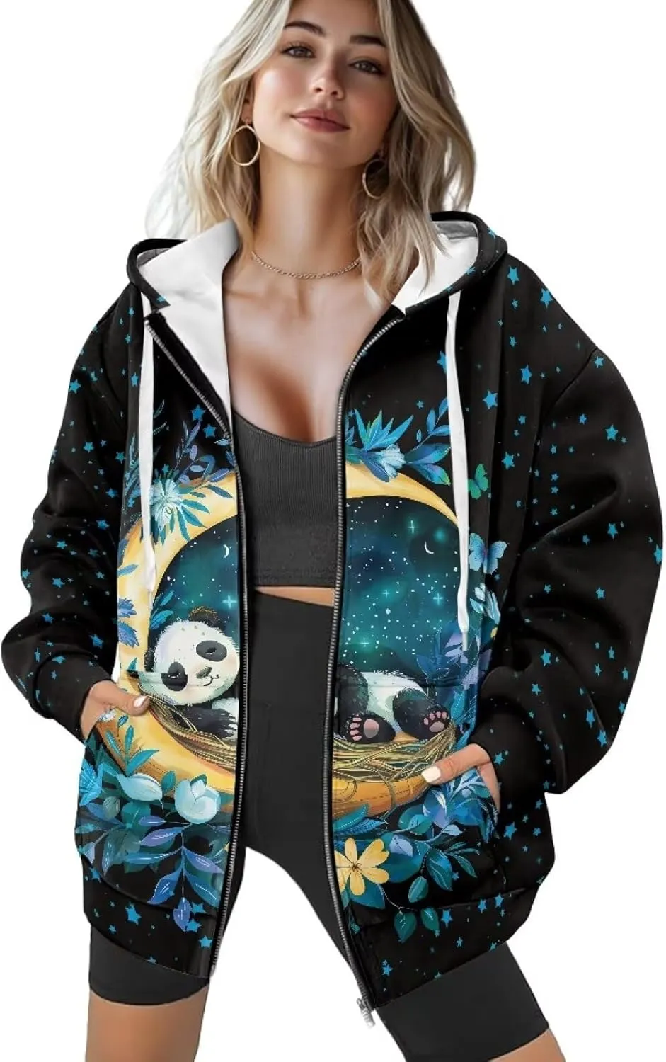 Suobstales Womens Zip Up Hoodies Long Sleeve Fall Oversized Sweatshirts Fleece Y2K Jacket with Pockets 2024 Fashion Clothes