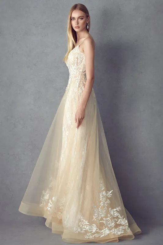 Sweetheart Wedding Dress with Side Slit & Open U-Back