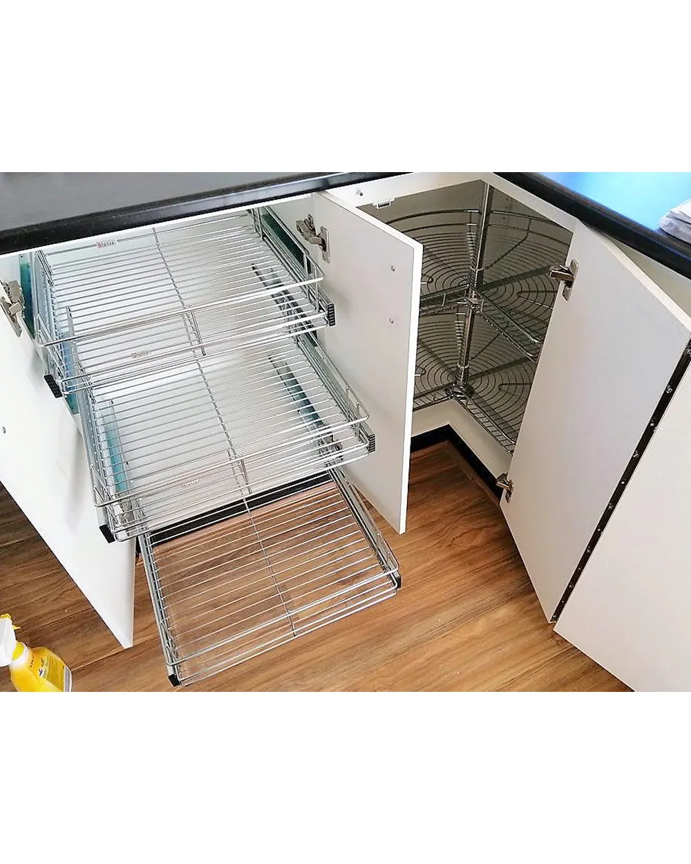 Tansel Lazy Susan 3/4 Wire Corner Storage Rack 720 X 720 X 300 mm