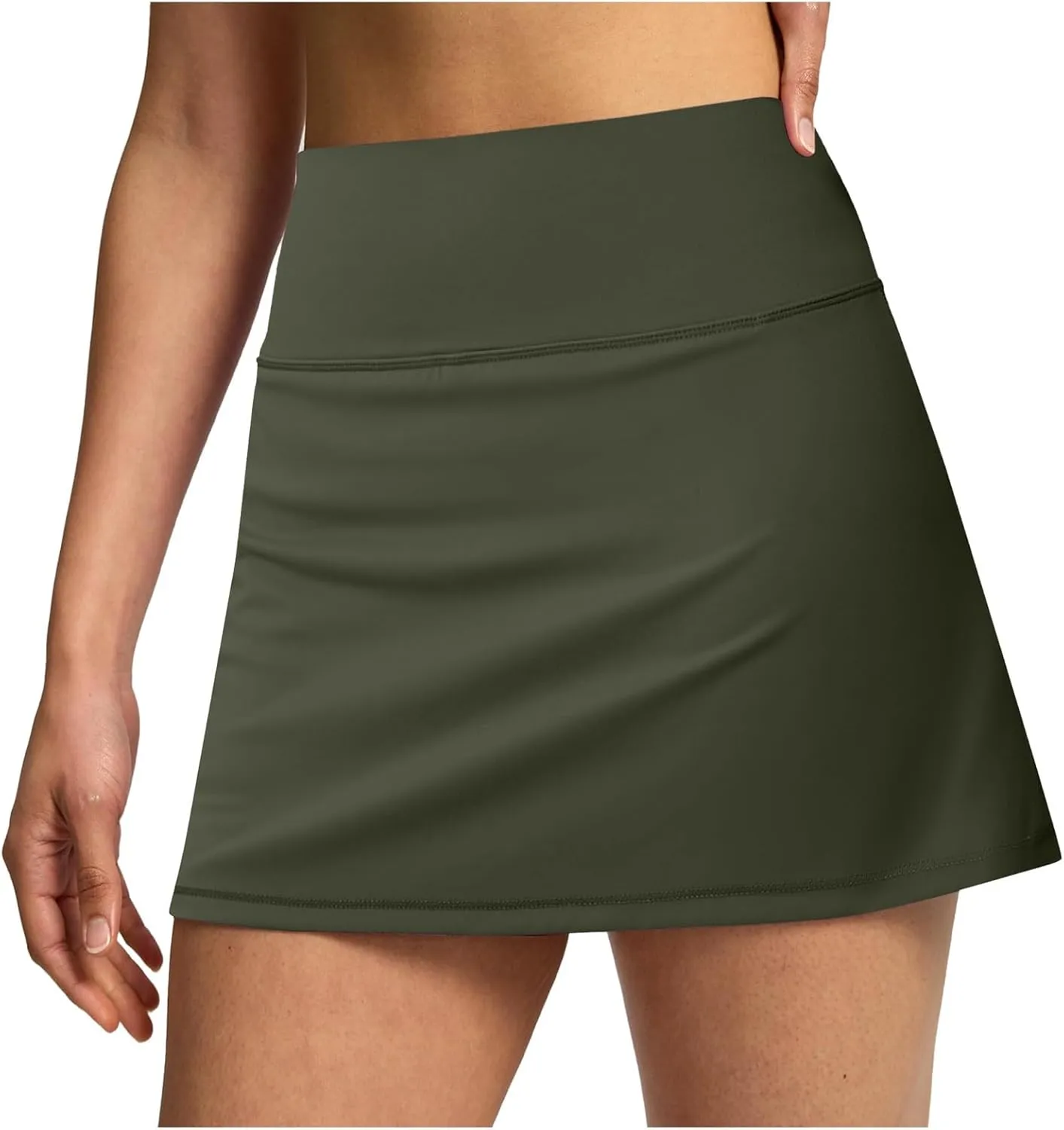 Tennis Skirts for Women Solid Mini Skirt Tummy Control Golf Skirts with Shorts Athletic Skorts Elastic Yoga Culottes