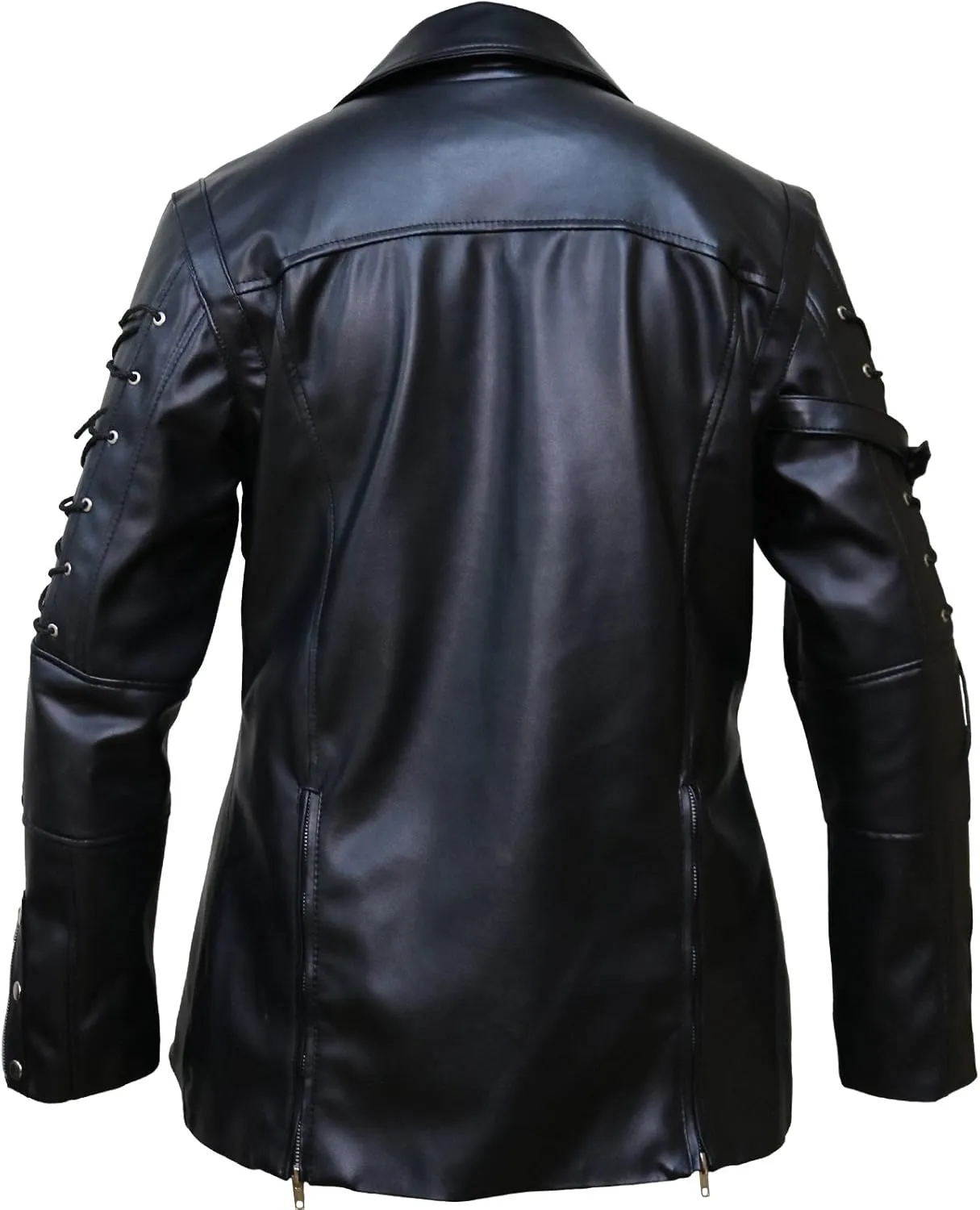 The Jasperz Punk Rave Poison Black & Maroon Jacket Mens Faux Leather Goth Steampunk Military Coat, XXS-3XL