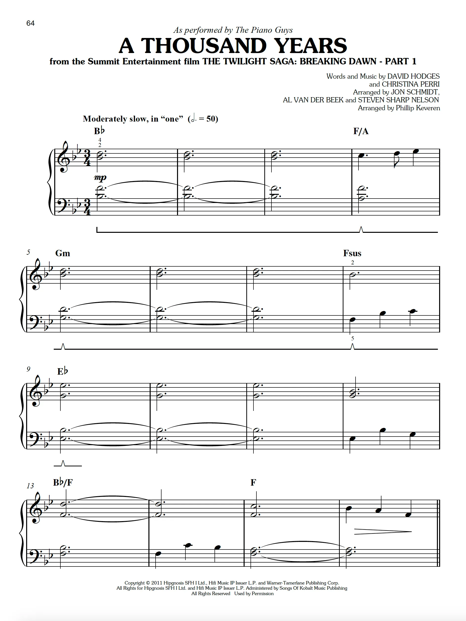 The Piano Guys for Easy Piano arranged by Phillip Keveren