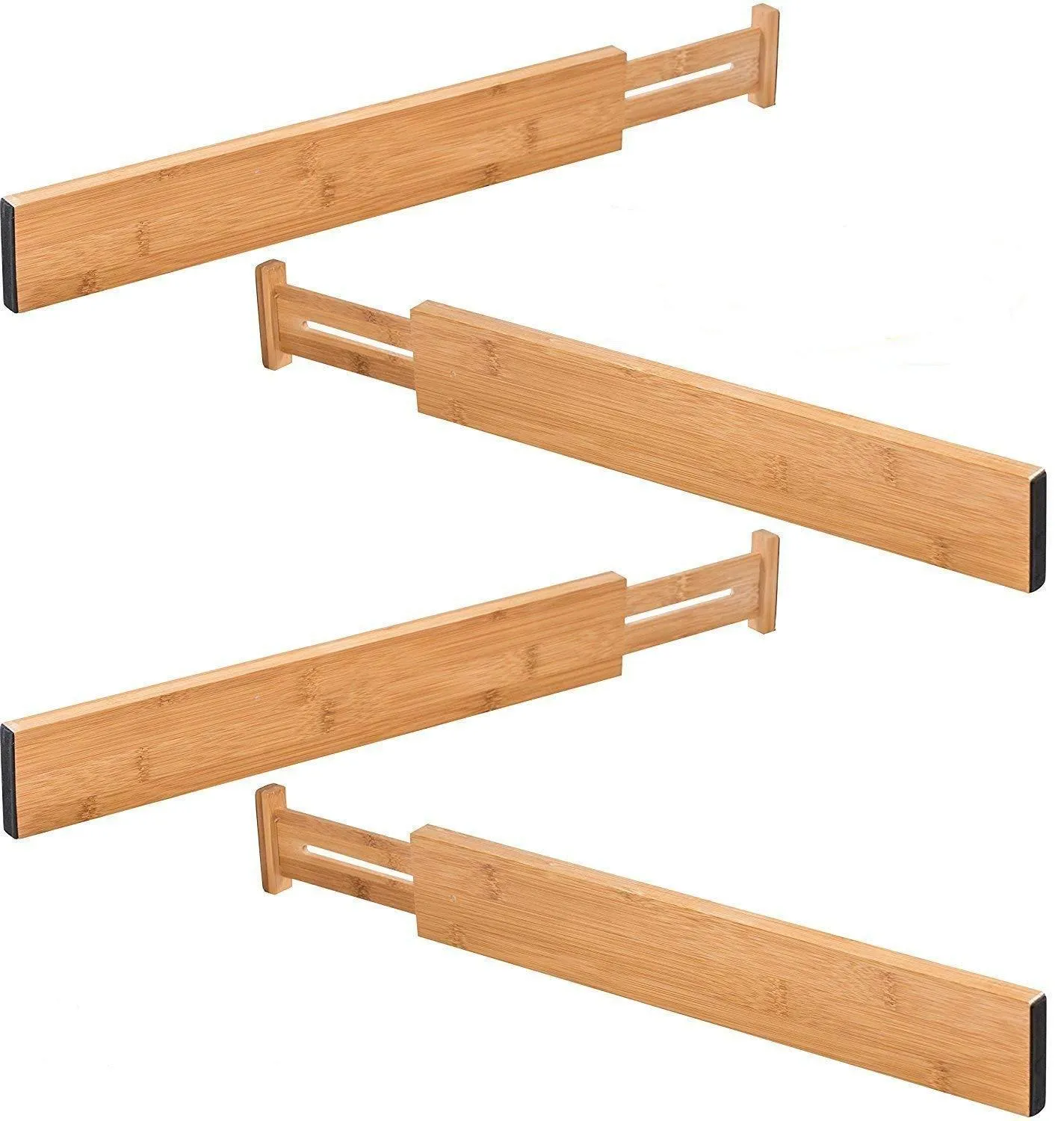 TILEMALL Bamboo Kitchen Drawer Dividers Drawer Organizers Expandable Drawer Dividers Wood Desk Drawer Organizers, Tray Organizer for Kitchen, Baby Drawer, Bathroom, Bedroom, Office or Dresser