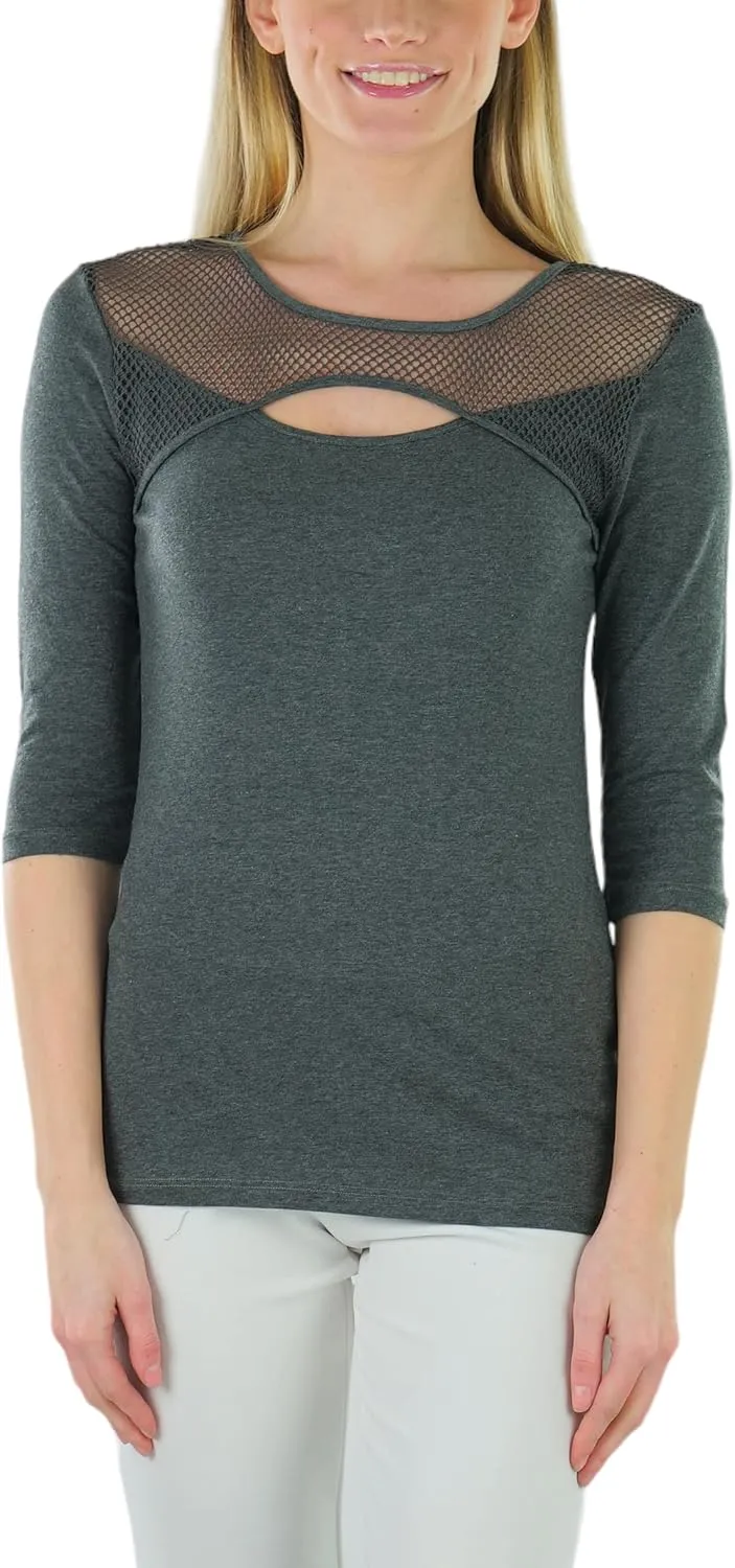 ToBeInStyle Junior Women's Slim Fit Long Sleeve Crew Neck Layering Cotton Top