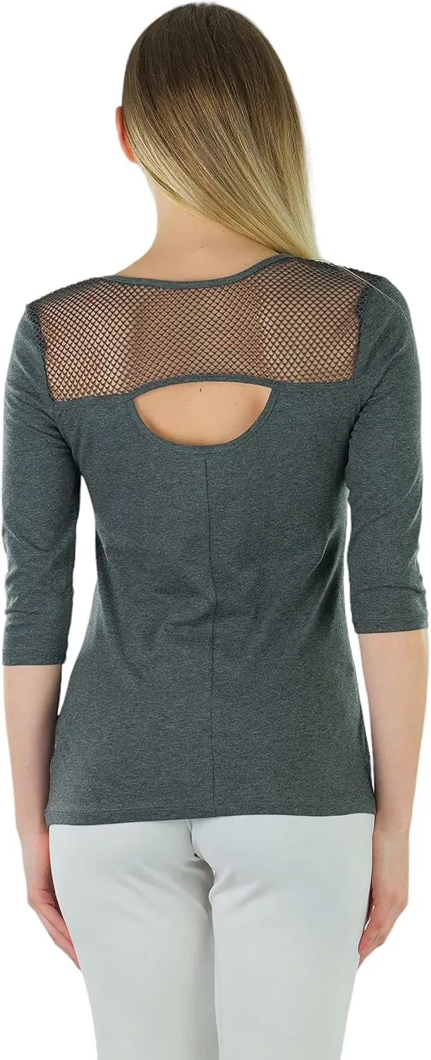 ToBeInStyle Junior Women's Slim Fit Long Sleeve Crew Neck Layering Cotton Top