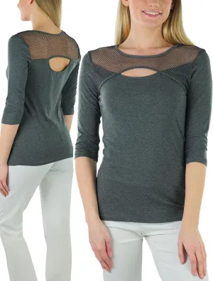 ToBeInStyle Junior Women's Slim Fit Long Sleeve Crew Neck Layering Cotton Top