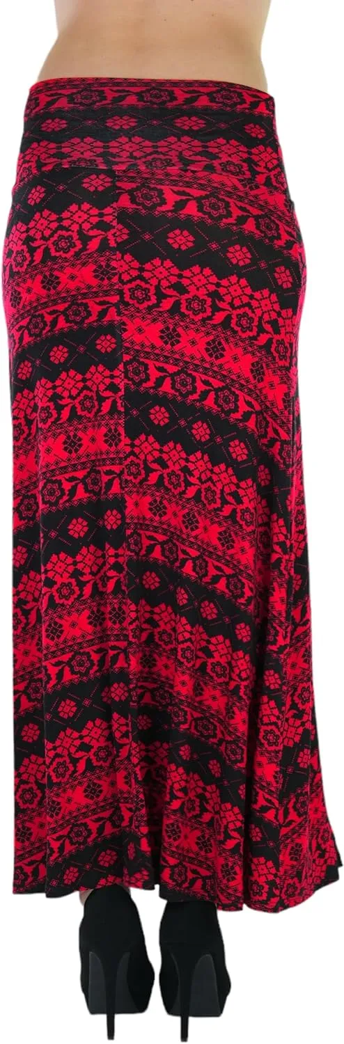 ToBeInStyle Womens Maxi A-Line Skirt Flowy High Waisted Assorted Styles