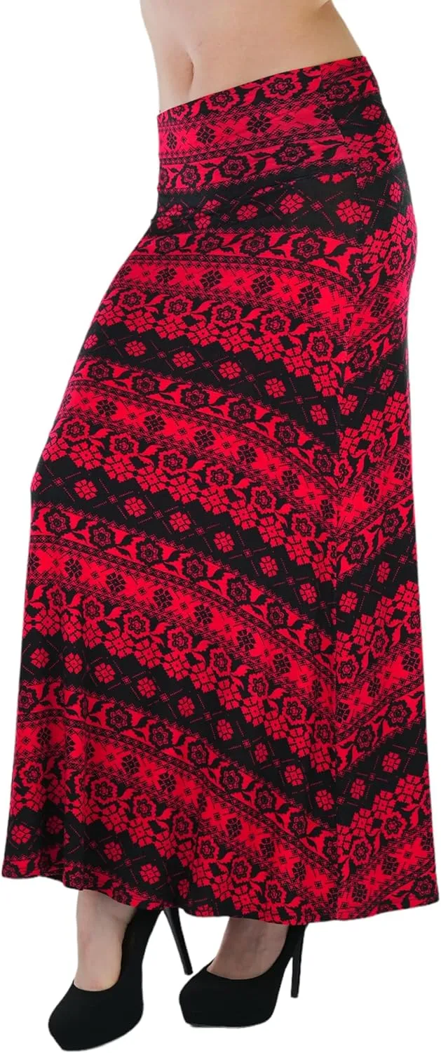 ToBeInStyle Womens Maxi A-Line Skirt Flowy High Waisted Assorted Styles