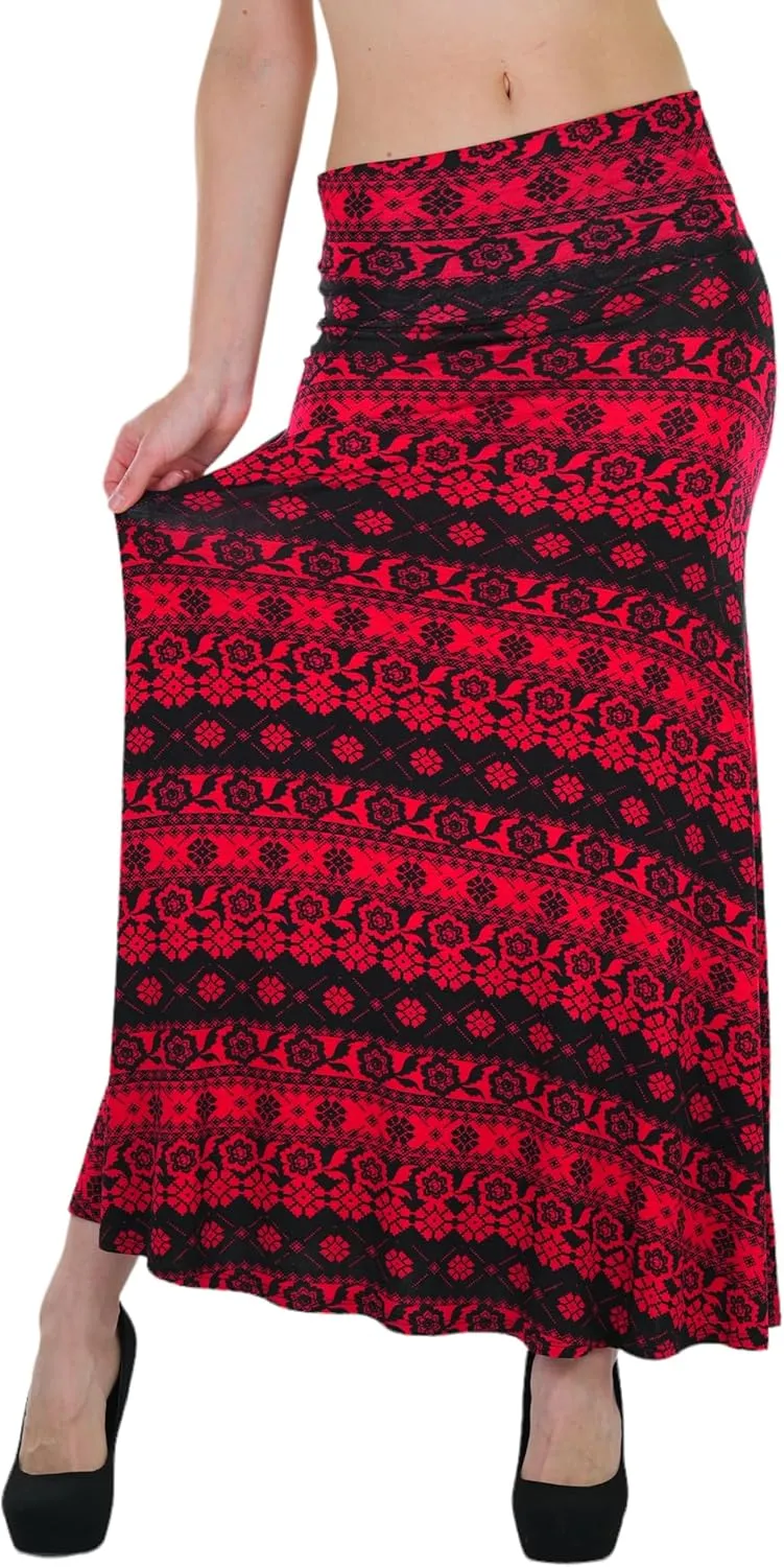 ToBeInStyle Womens Maxi A-Line Skirt Flowy High Waisted Assorted Styles