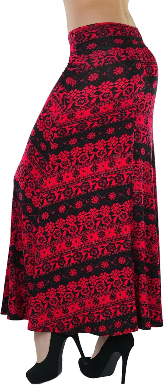 ToBeInStyle Womens Maxi A-Line Skirt Flowy High Waisted Assorted Styles