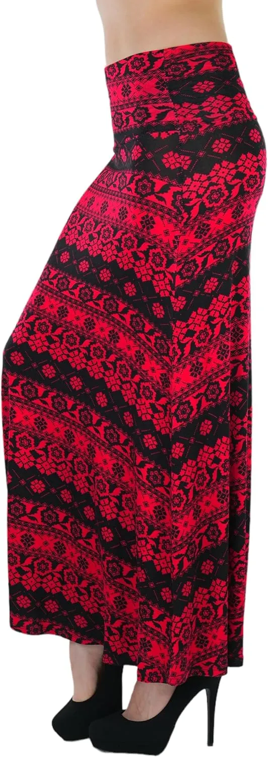ToBeInStyle Womens Maxi A-Line Skirt Flowy High Waisted Assorted Styles