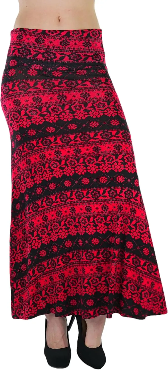 ToBeInStyle Womens Maxi A-Line Skirt Flowy High Waisted Assorted Styles