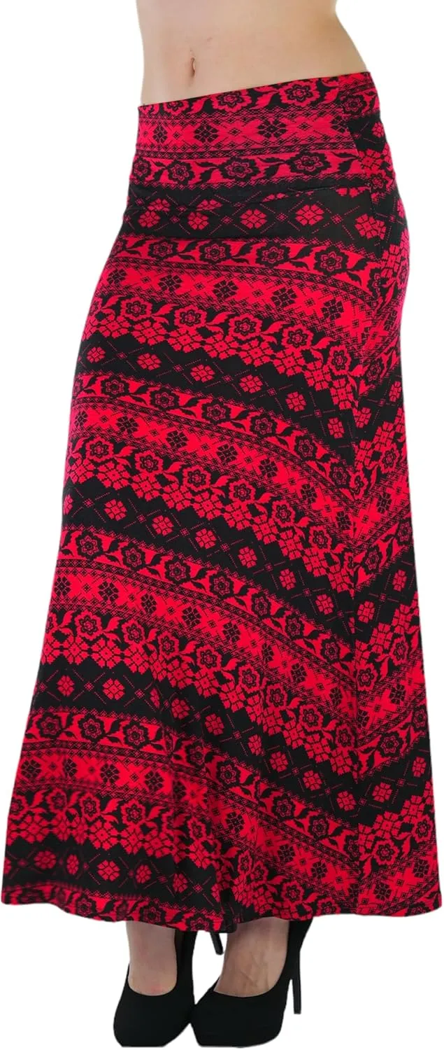ToBeInStyle Womens Maxi A-Line Skirt Flowy High Waisted Assorted Styles
