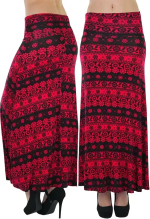 ToBeInStyle Womens Maxi A-Line Skirt Flowy High Waisted Assorted Styles