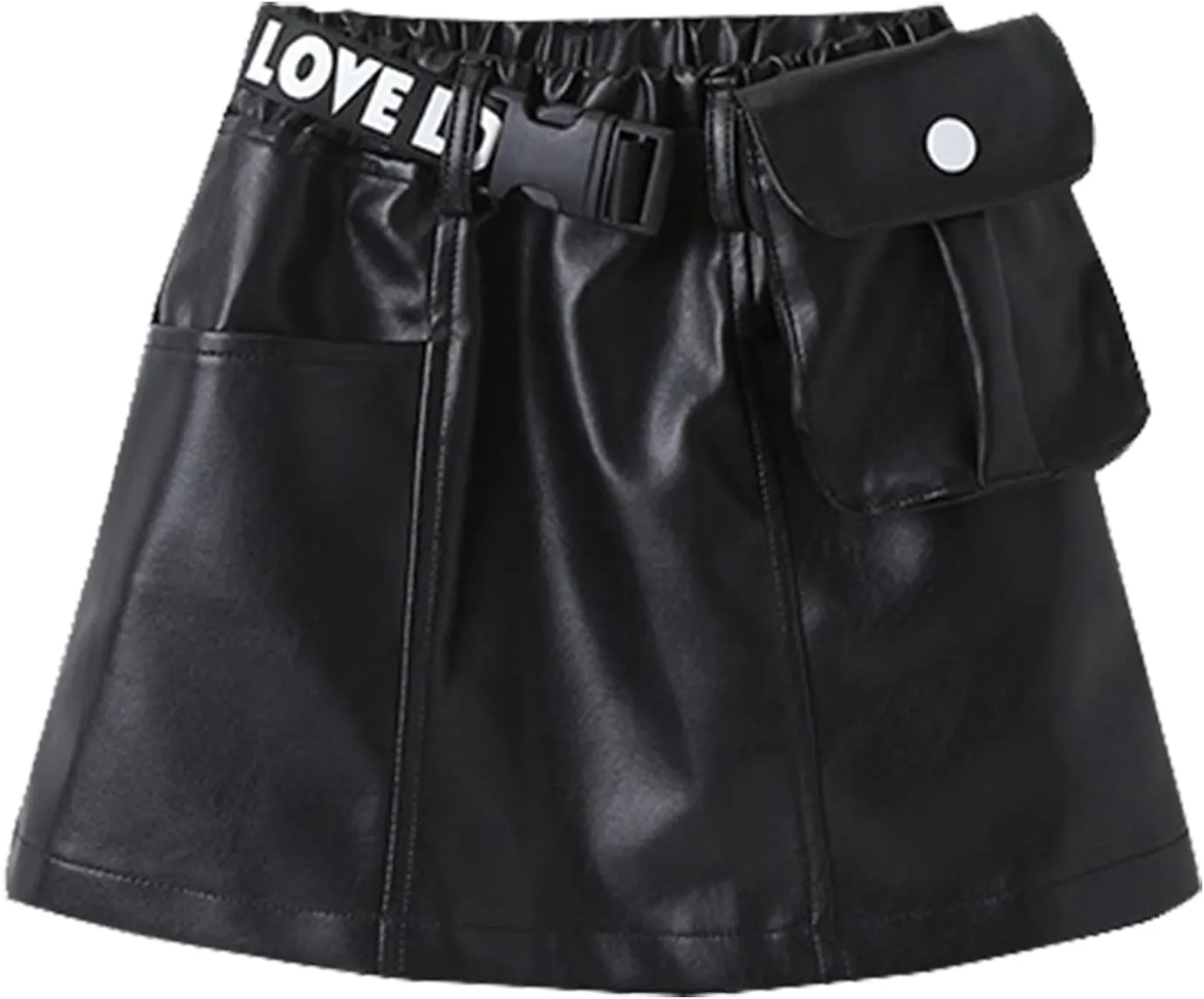 Toddler Girls Faux Leather Skirt Elastic High Waisted PU Leather Short Mini Skirts for Kids Girls Fashion Clothes