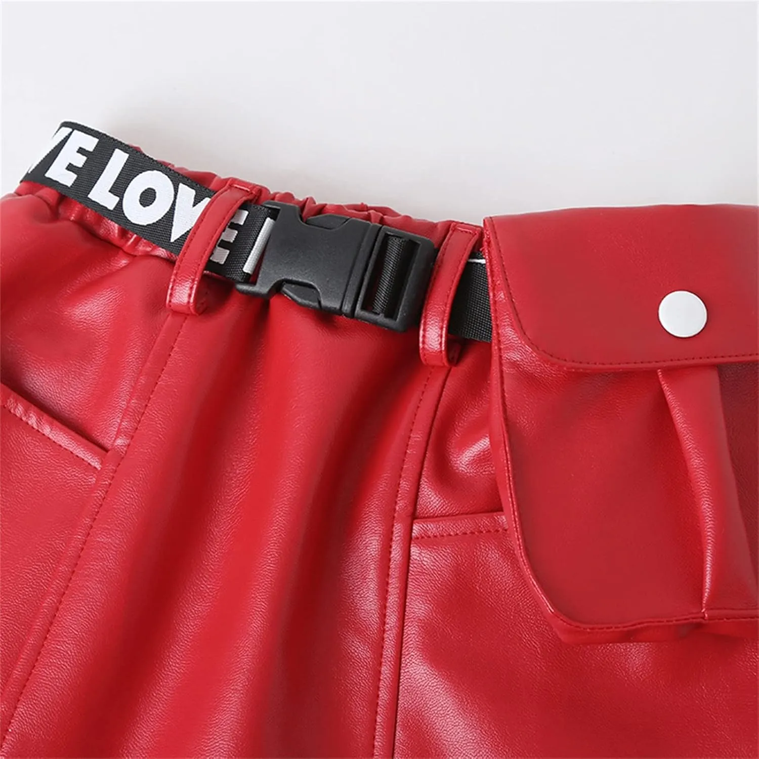 Toddler Girls Faux Leather Skirt Elastic High Waisted PU Leather Short Mini Skirts for Kids Girls Fashion Clothes