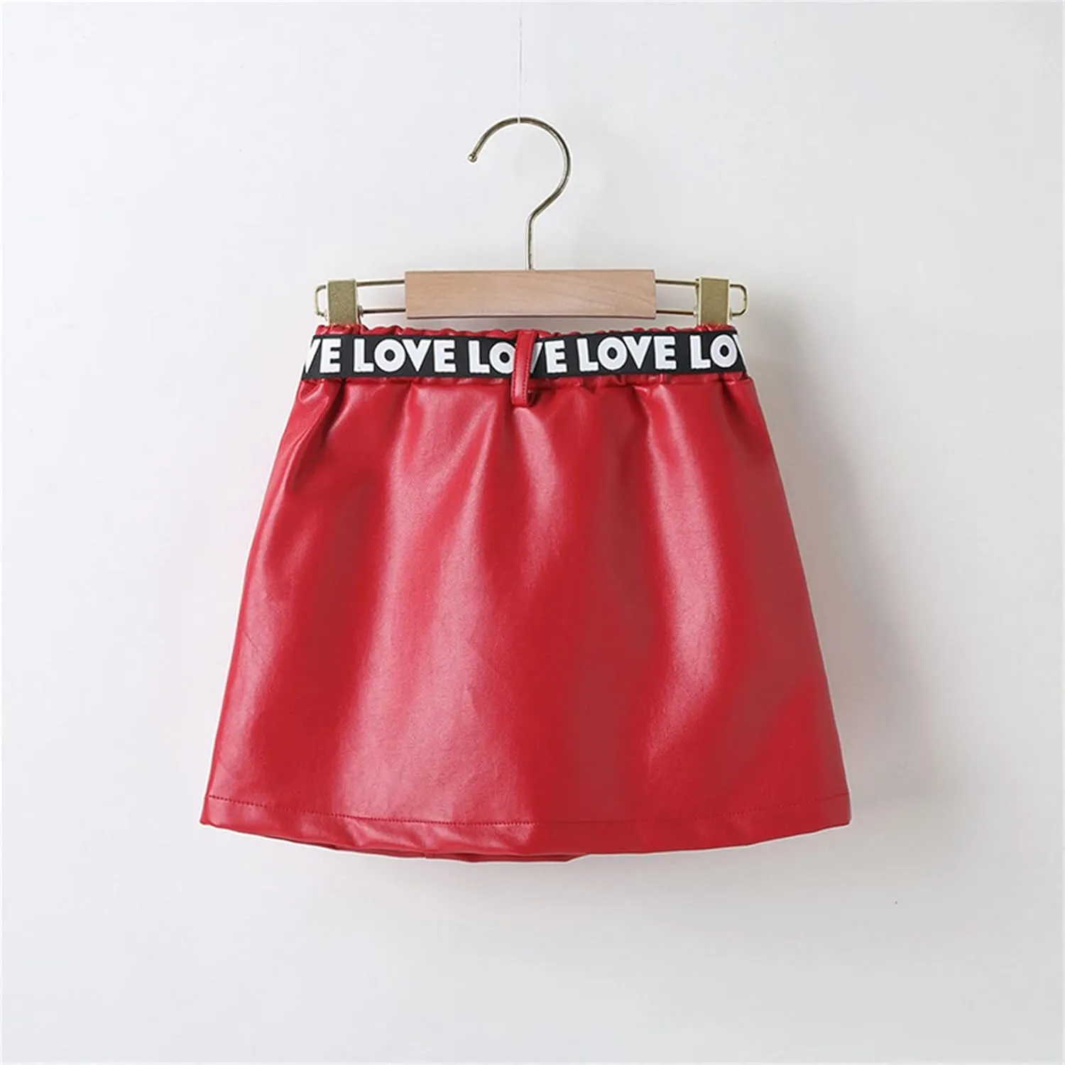 Toddler Girls Faux Leather Skirt Elastic High Waisted PU Leather Short Mini Skirts for Kids Girls Fashion Clothes