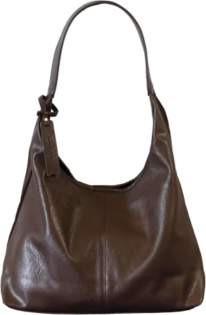 Tote Bag Soft PU Leather and Suede Shoulder Bag Large Capacity Hobo Bag for Women with Inside Open Pocket and Zipper Pocket, One Tote, Two Styles-Brown