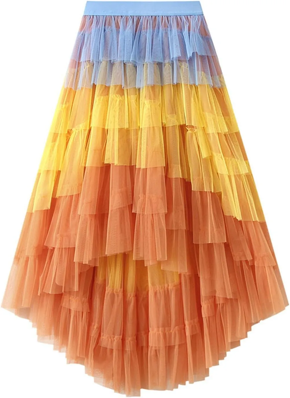 Tulle Skirt for Women High Waist Skirt Elegant Flared A Line Midi Skirt Casual Mesh Pleated Prom Wedding Cocktail Party Skirt